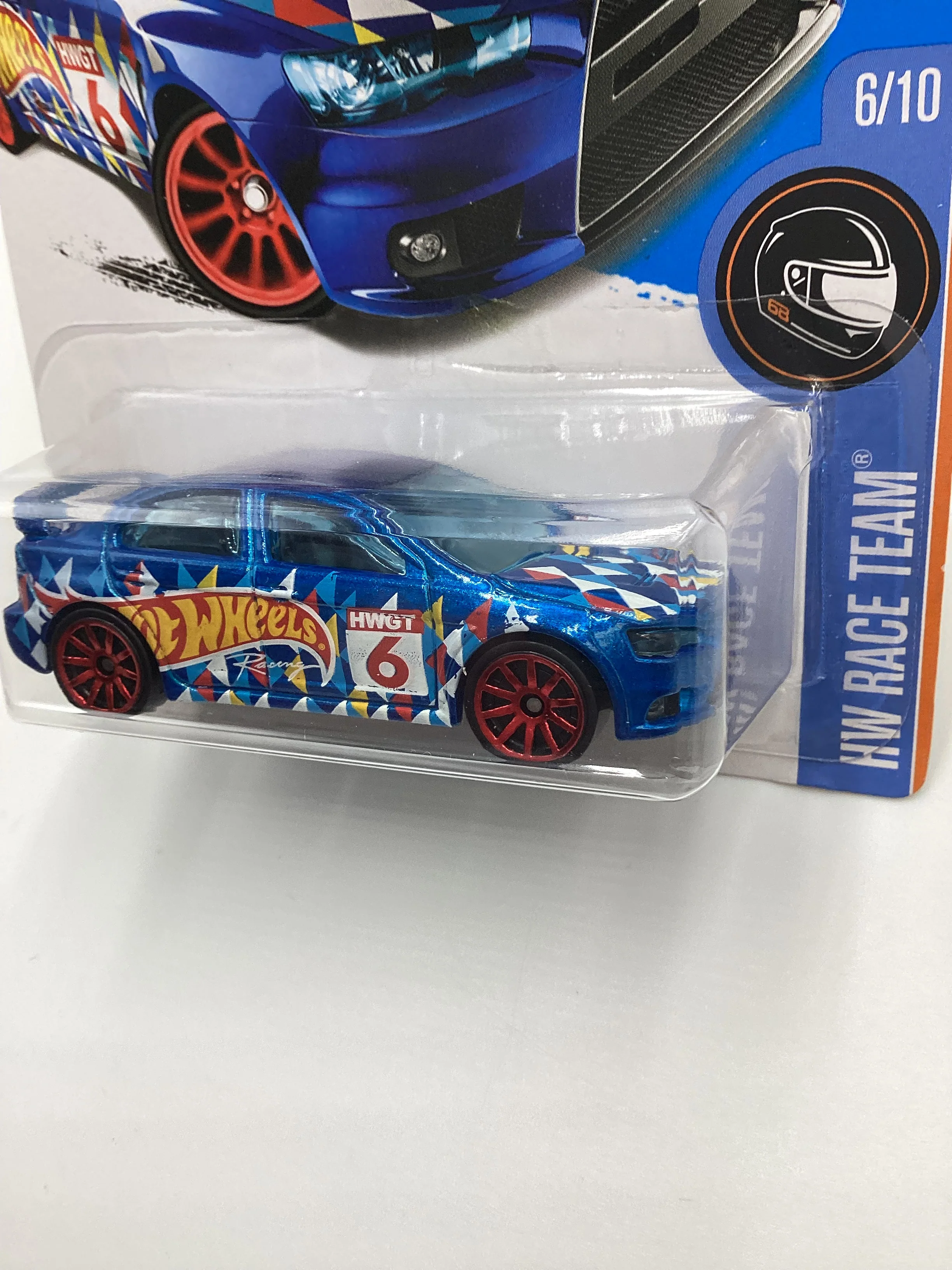 Hot wheels 2016 #6 2008 Lancer Evolution Blue 92F - Image 4