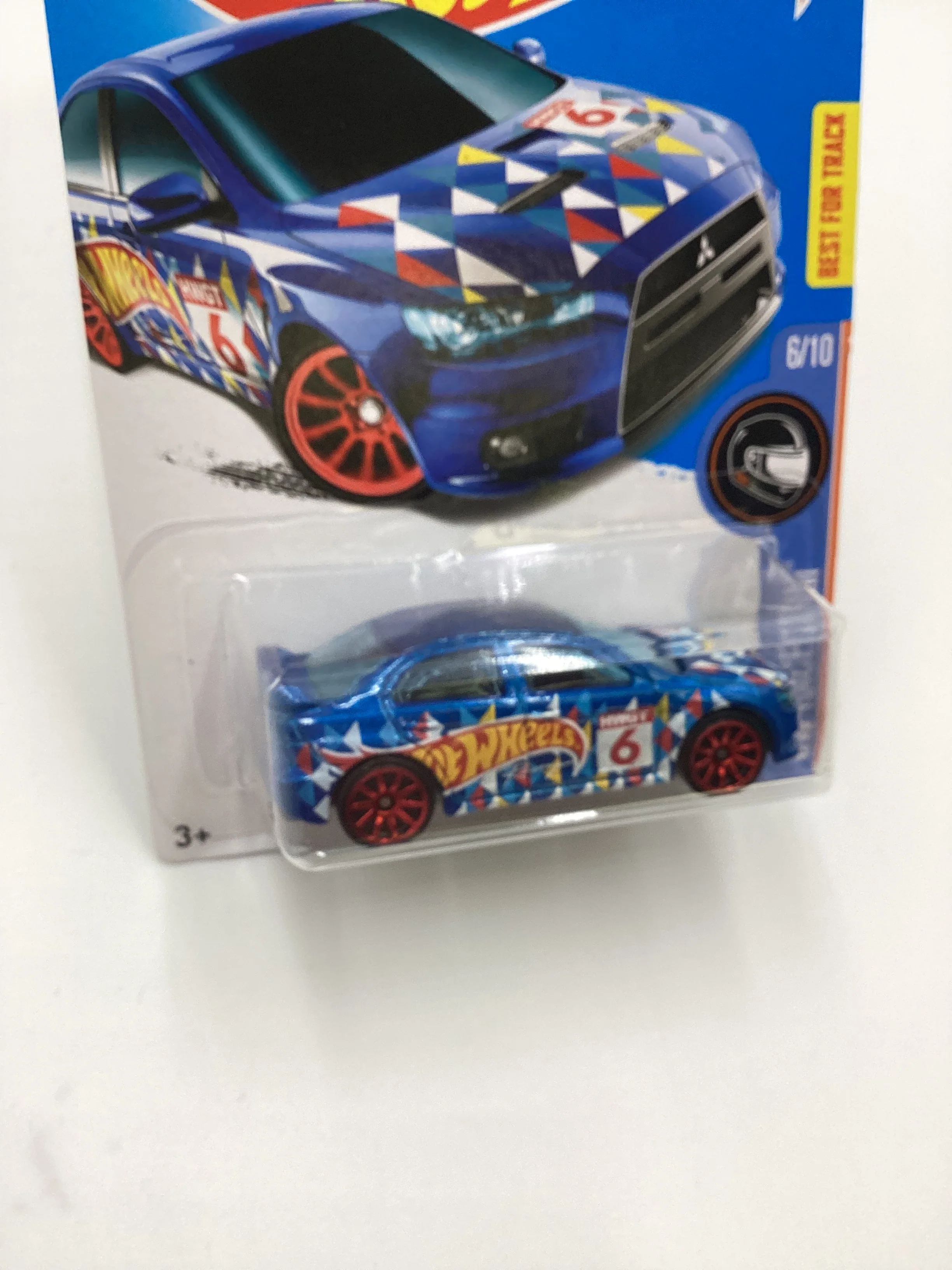 Hot wheels 2016 #6 2008 Lancer Evolution Blue 92F - Image 5