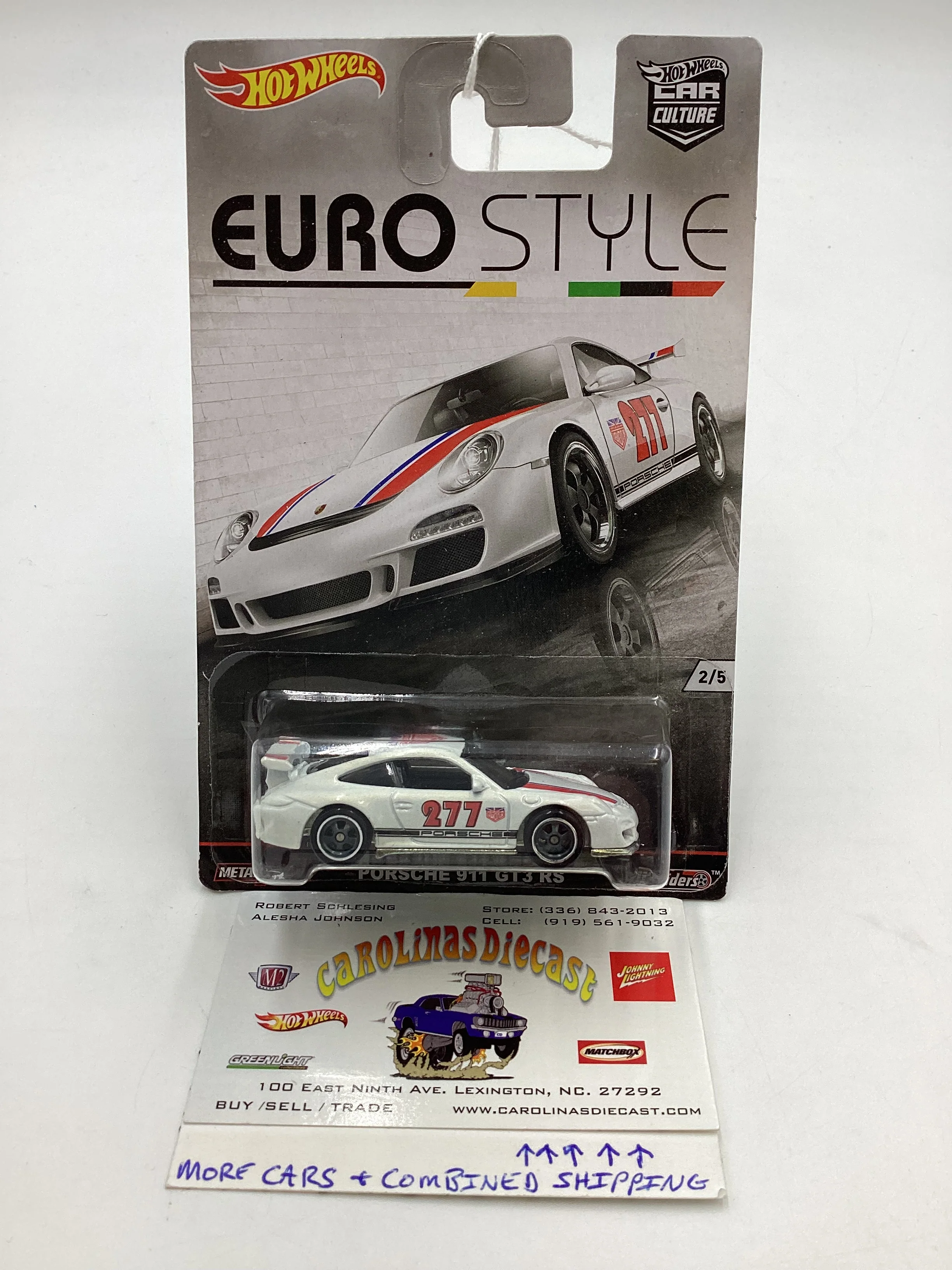 Hot wheels 2016 Euro Style #2 Porsche 911 GT3 RS w/protector