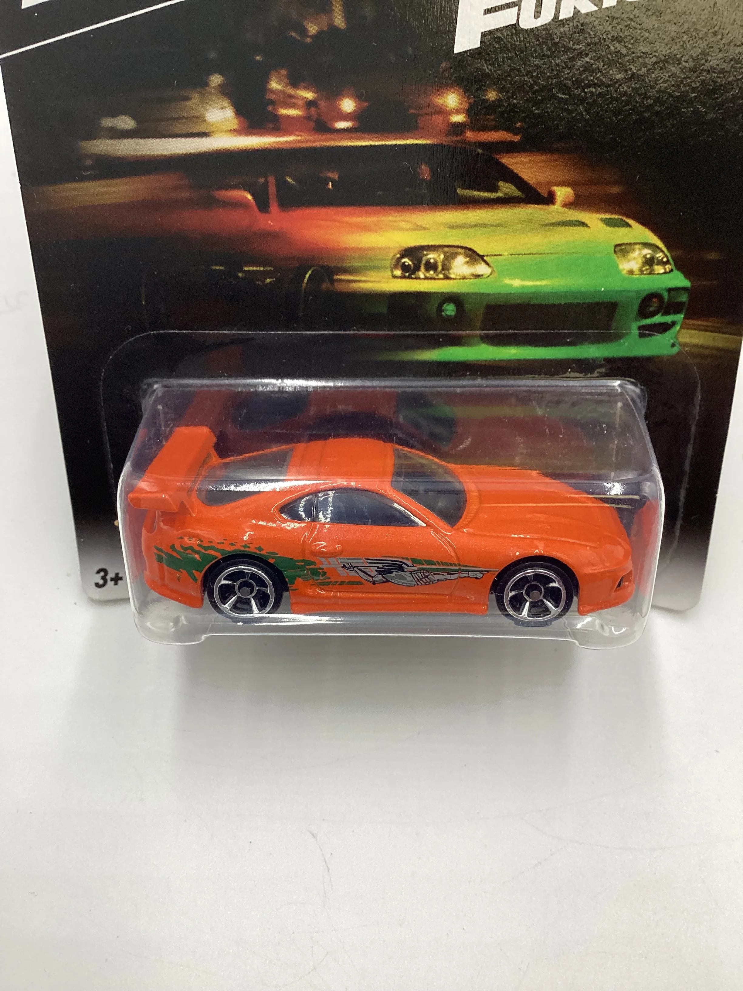 Hot Wheels 2016 Fast and furious #1 94 Toyota Supra Orange w/protector - Image 3