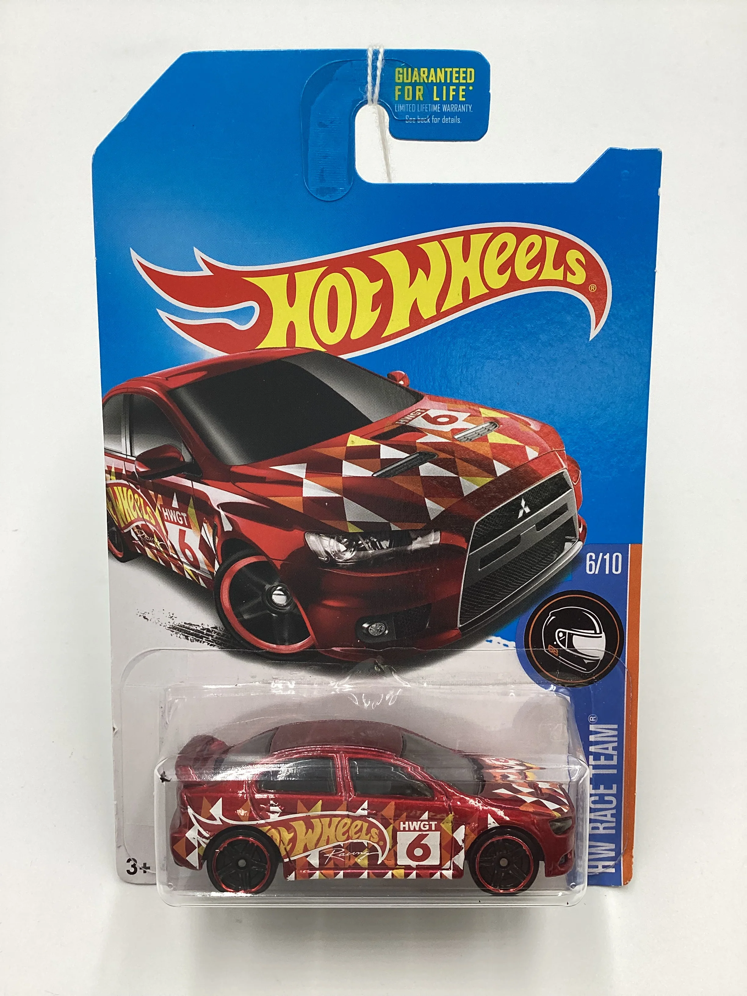 Hot wheels 2016 Kmart Exclusive 2008 Lancer Evolution Red Cracked Blister 237C - Image 2