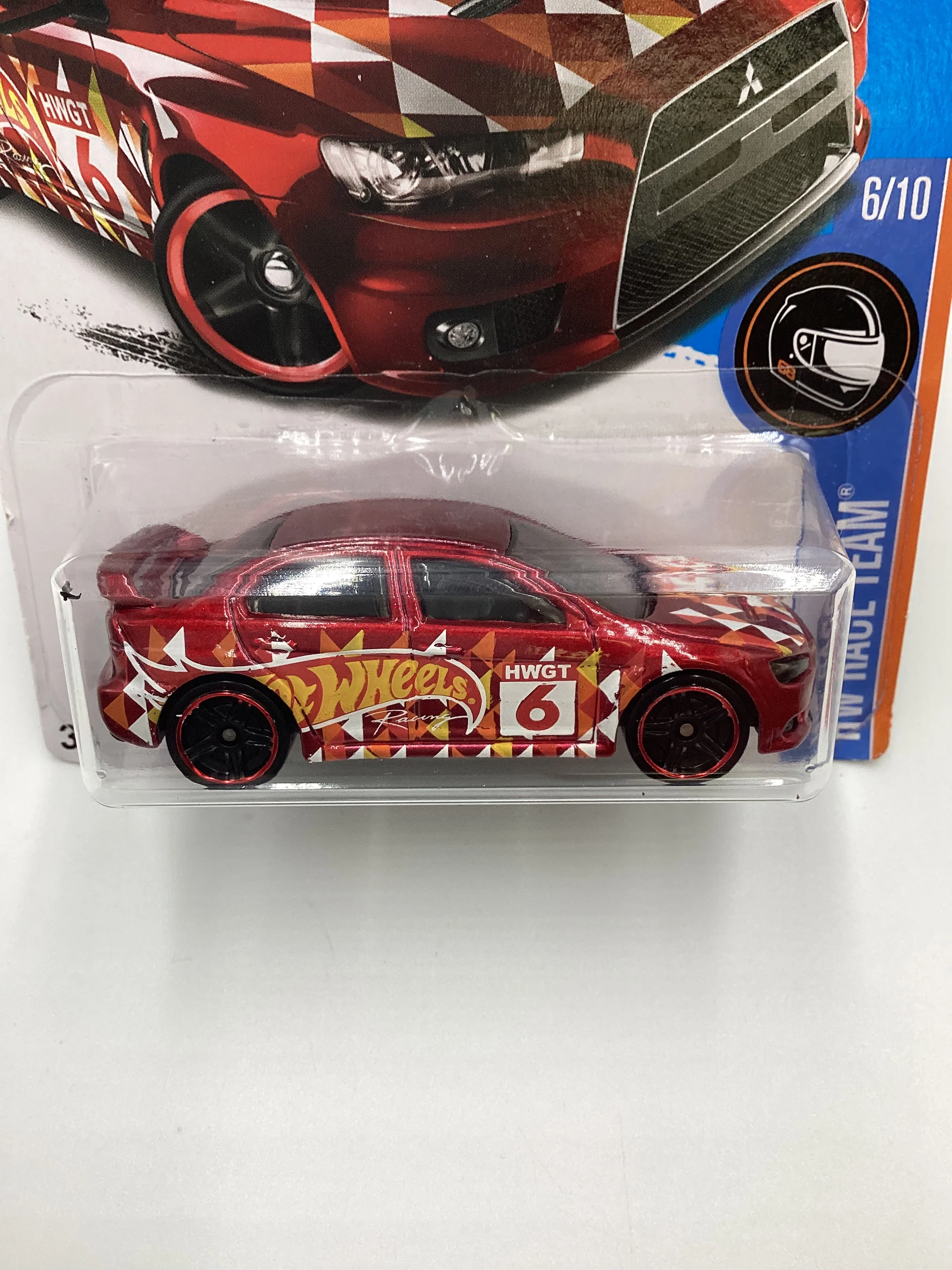 Hot wheels 2016 Kmart Exclusive 2008 Lancer Evolution Red Cracked Blister 237C - Image 3