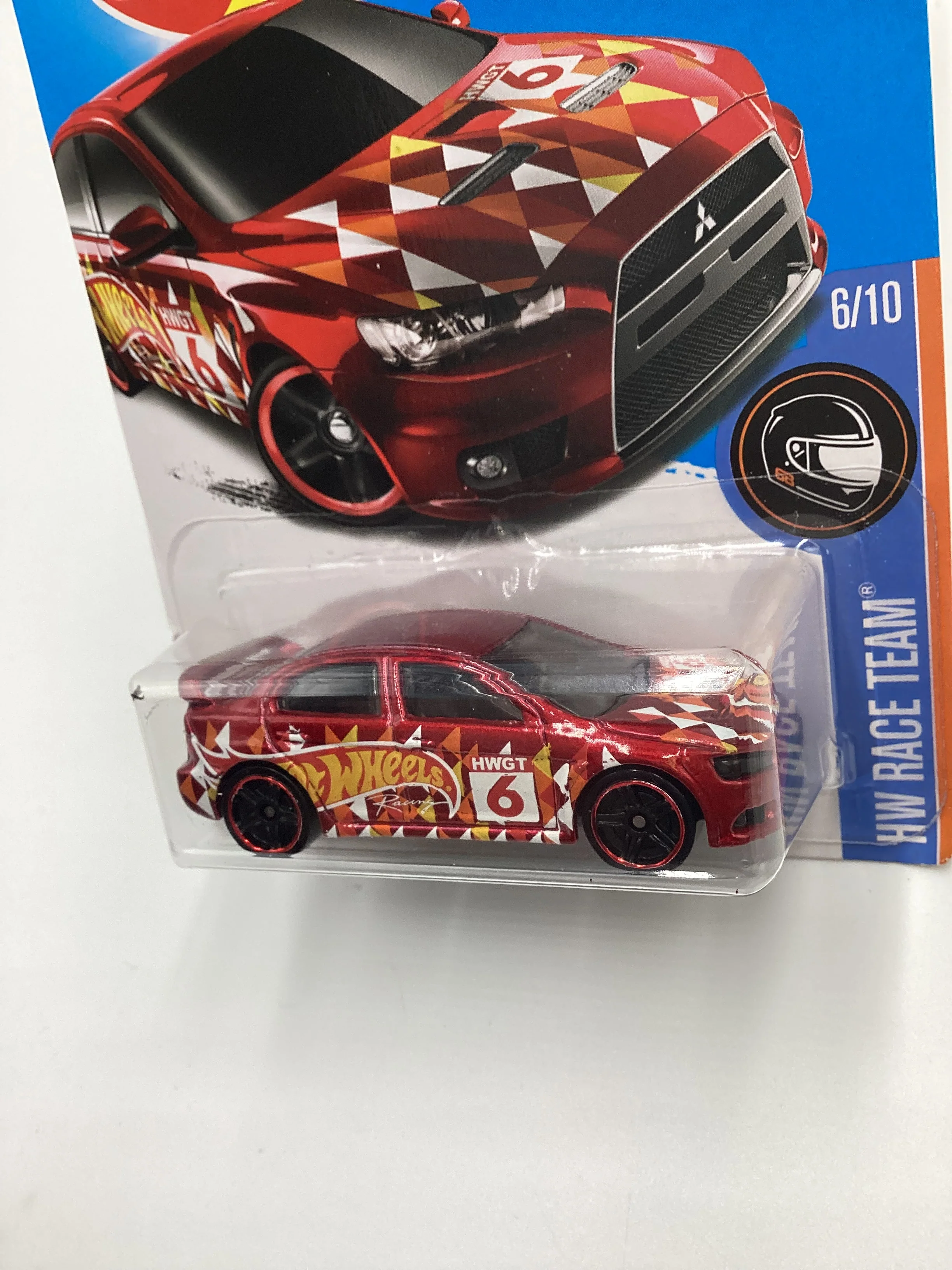 Hot wheels 2016 Kmart Exclusive 2008 Lancer Evolution Red Cracked Blister 237C - Image 4