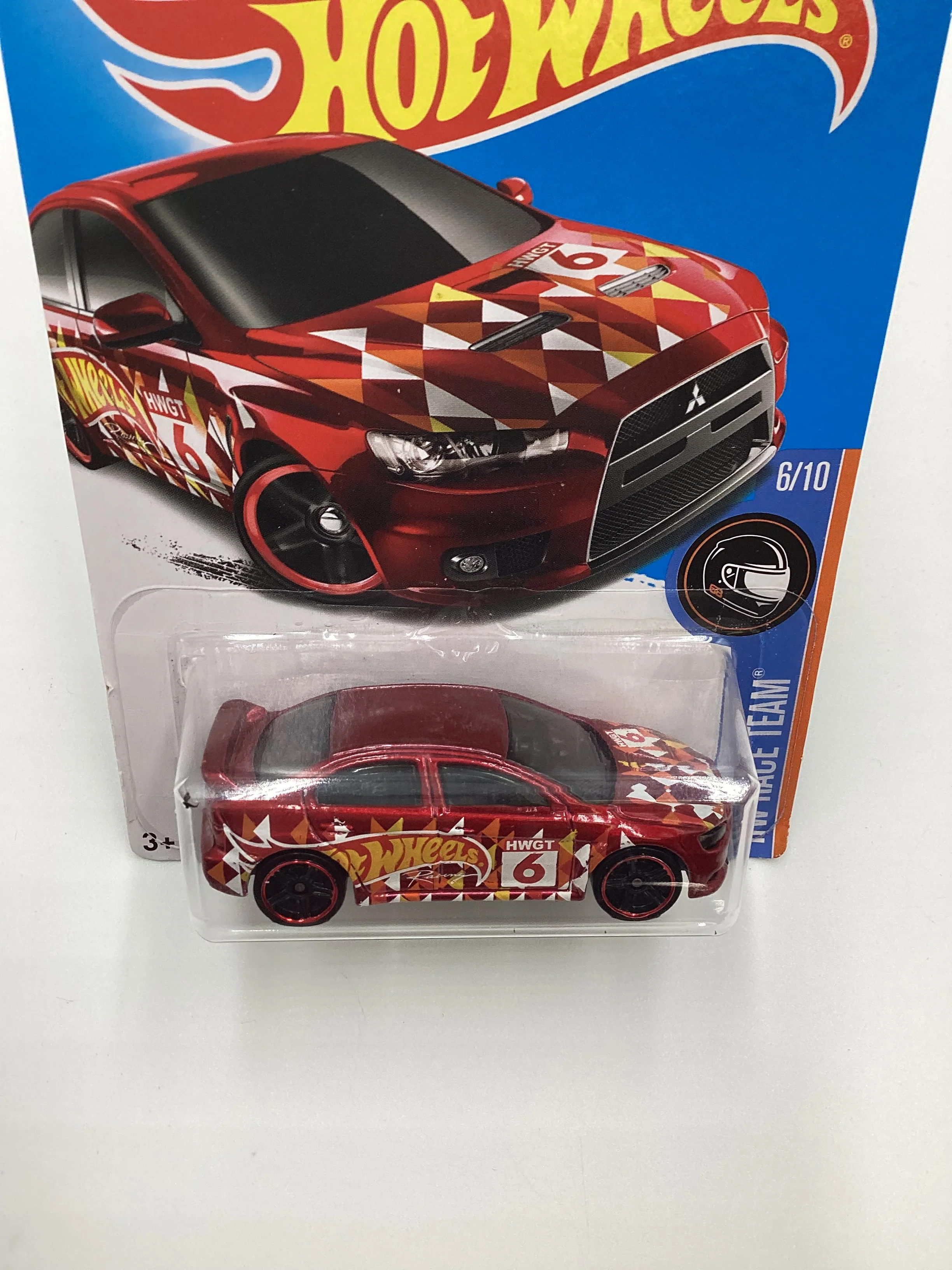 Hot wheels 2016 Kmart Exclusive 2008 Lancer Evolution Red Cracked Blister 237C - Image 6