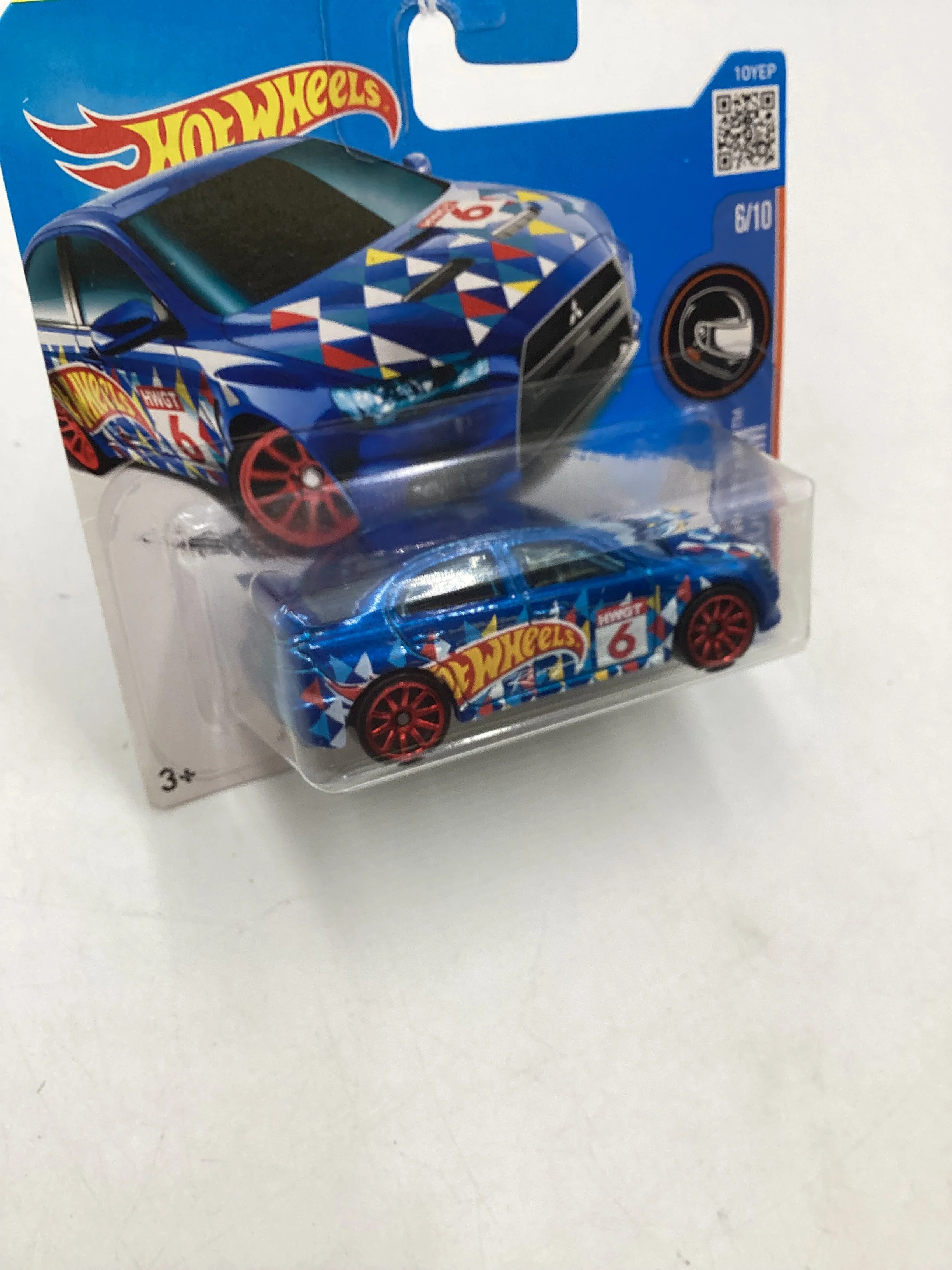 Hot wheels 2016 Race Team #6 2008 Lancer Evolution Short Card 91D - Image 5