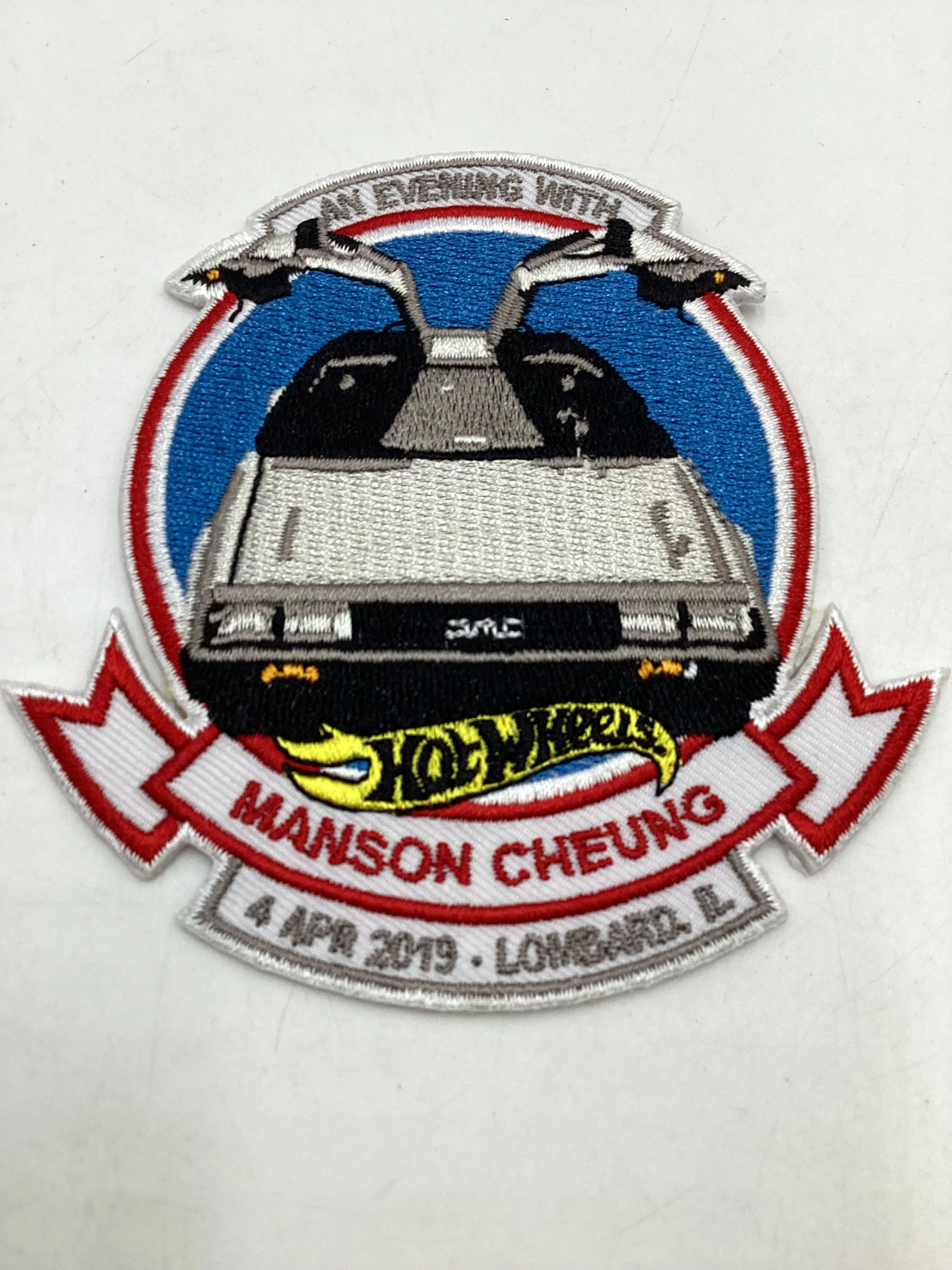 Hot wheels 2019 19th Nationals Lombard IL Dinner 1981 Delorean DMC 12 Patch - Image 2
