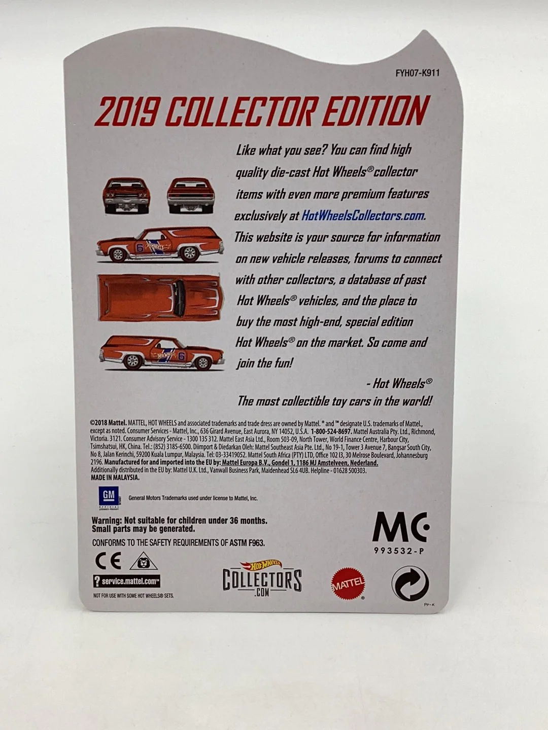 Hot wheels 2019 mail in collectors edition factory sealed sticker 70 Chevelle Delivery - Image 7