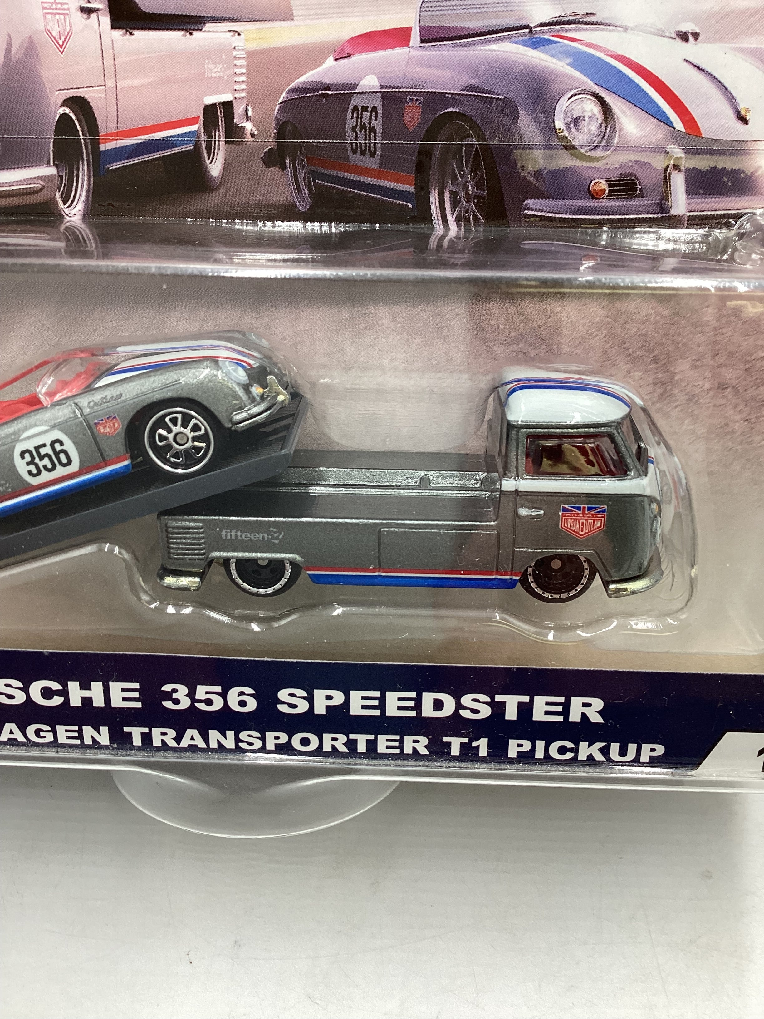 Hot wheels 2019 Team Transport #1 Porsche 356 Speedster Volkswagen T1 pickup W/Protector - Image 4