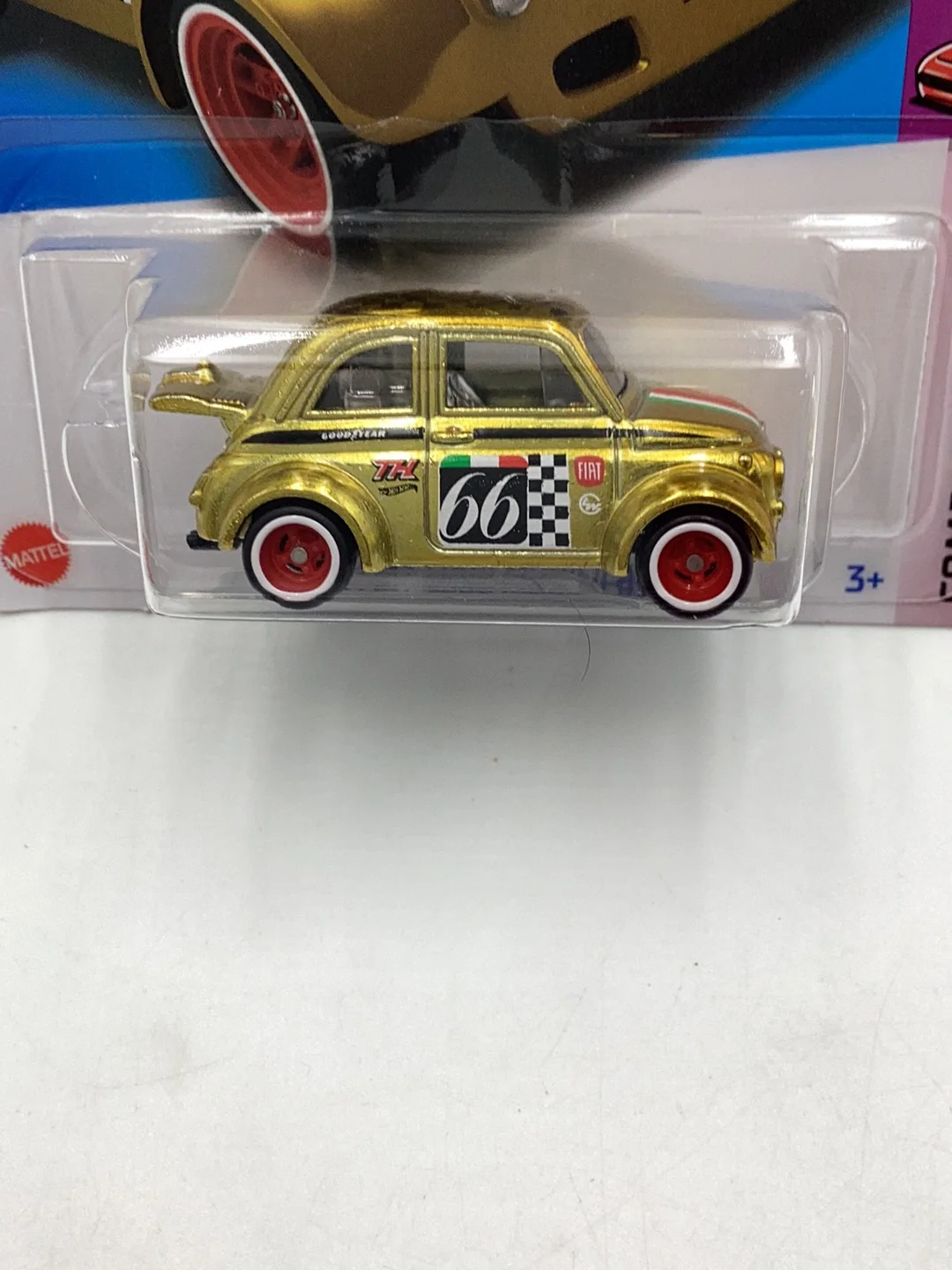 Hot Wheels 2024 E Case Super Treasure Hunt #117 60s Fiat 500D Modificado #2 with protector - Image 3