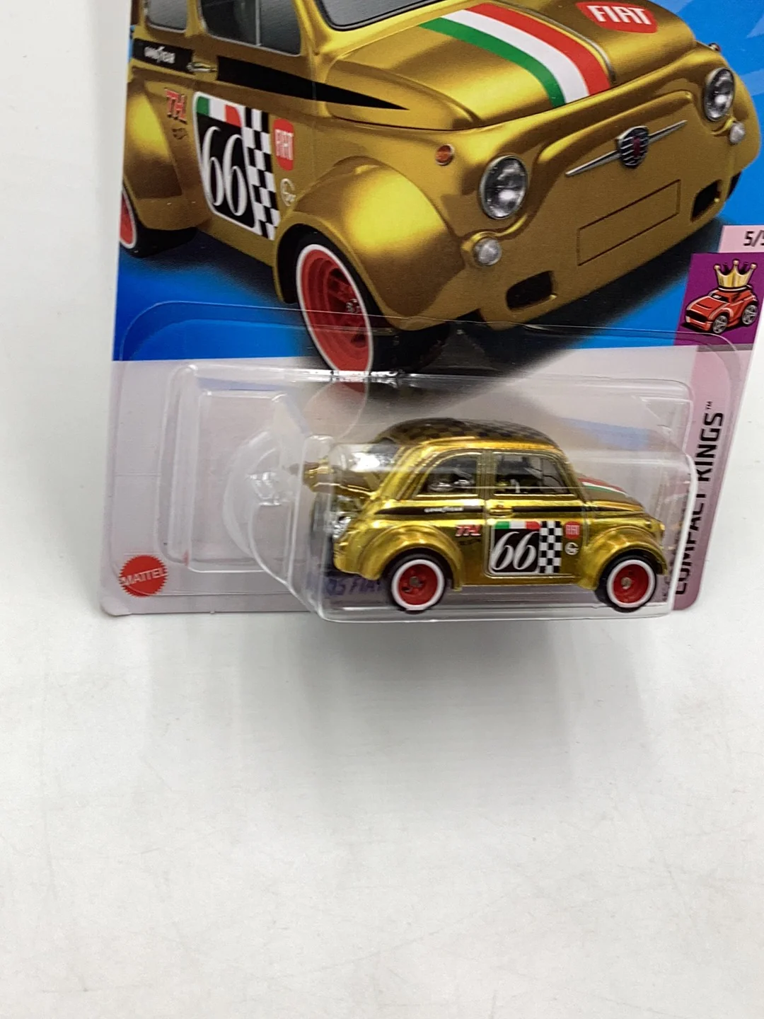 Hot Wheels 2024 E Case Super Treasure Hunt #117 60s Fiat 500D Modificado with protector - Image 4