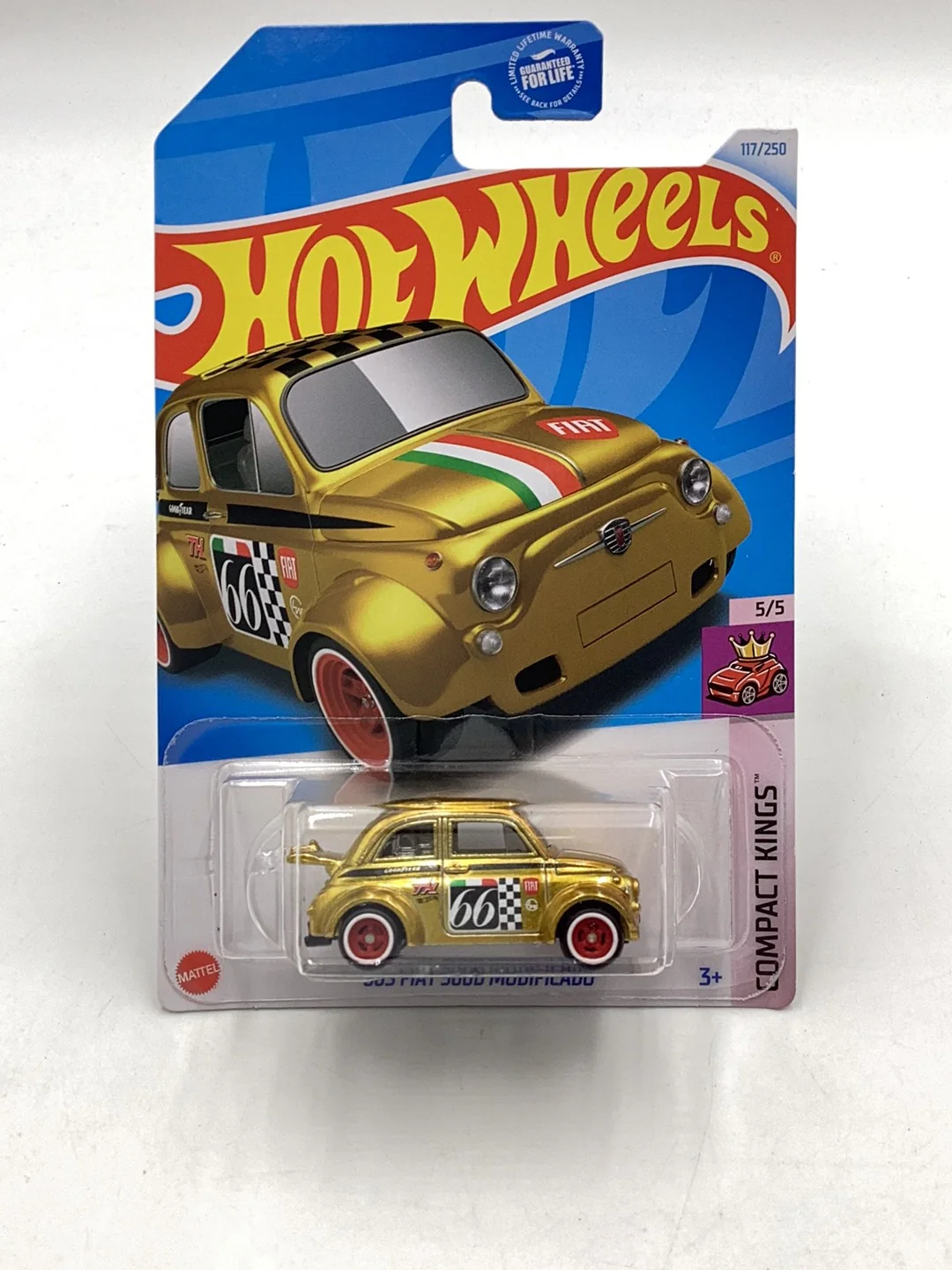 Hot Wheels 2024 E Case Super Treasure Hunt #117 60s Fiat 500D Modificado with protector - Image 2