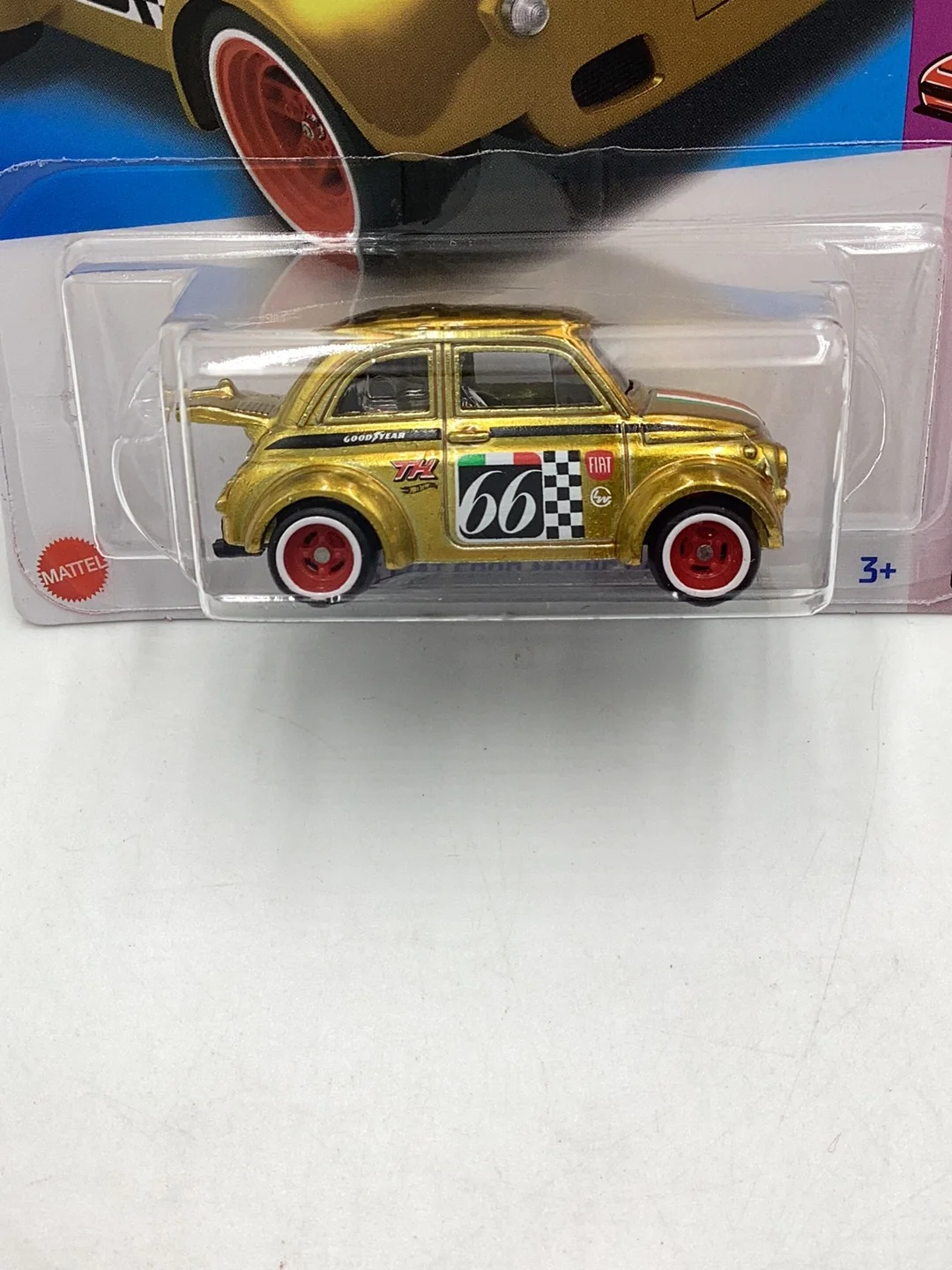 Hot Wheels 2024 E Case Super Treasure Hunt #117 60s Fiat 500D Modificado with protector - Image 3