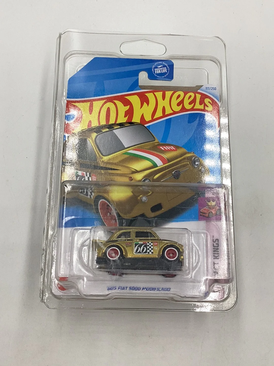 Hot Wheels 2024 E Case Super Treasure Hunt #117 60s Fiat 500D Modificado with protector - Image 9