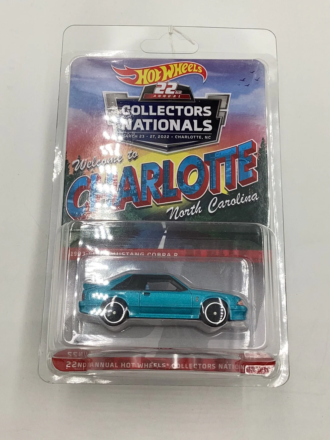 Hot wheels 22nd annual collectors Nationals dinner car 1993 Ford Mustang cobra R 3941/4000 with protector - Image 9