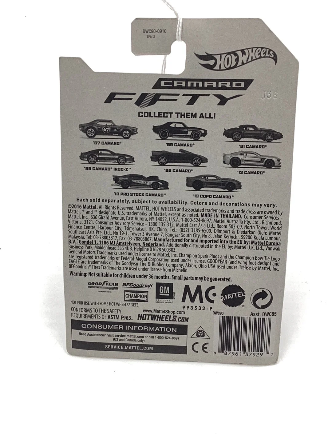 Hot Wheels 6/8 #6 Camaro Fifty Series 13 Camaro 155E - Image 7