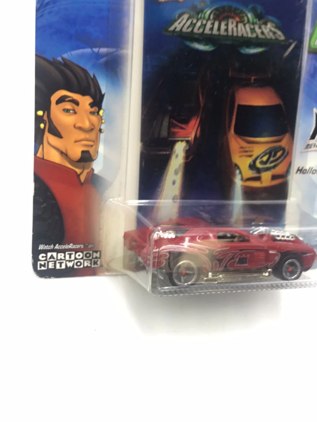 Hot wheels Acceleracers Metal Maniacs Hollowback 5 of 9 US card dark variant CM5 wheels - Image 3