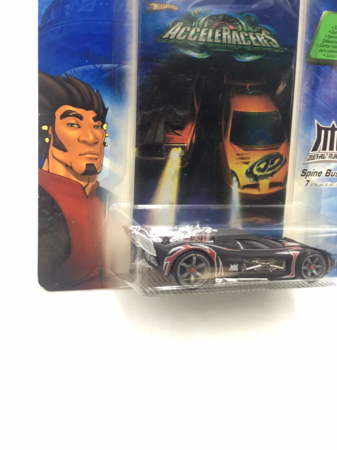 Hot wheels Acceleracers Metal Maniacs Spine Buster 7 of 9 CM6 Wheels (Bad card) - Image 3
