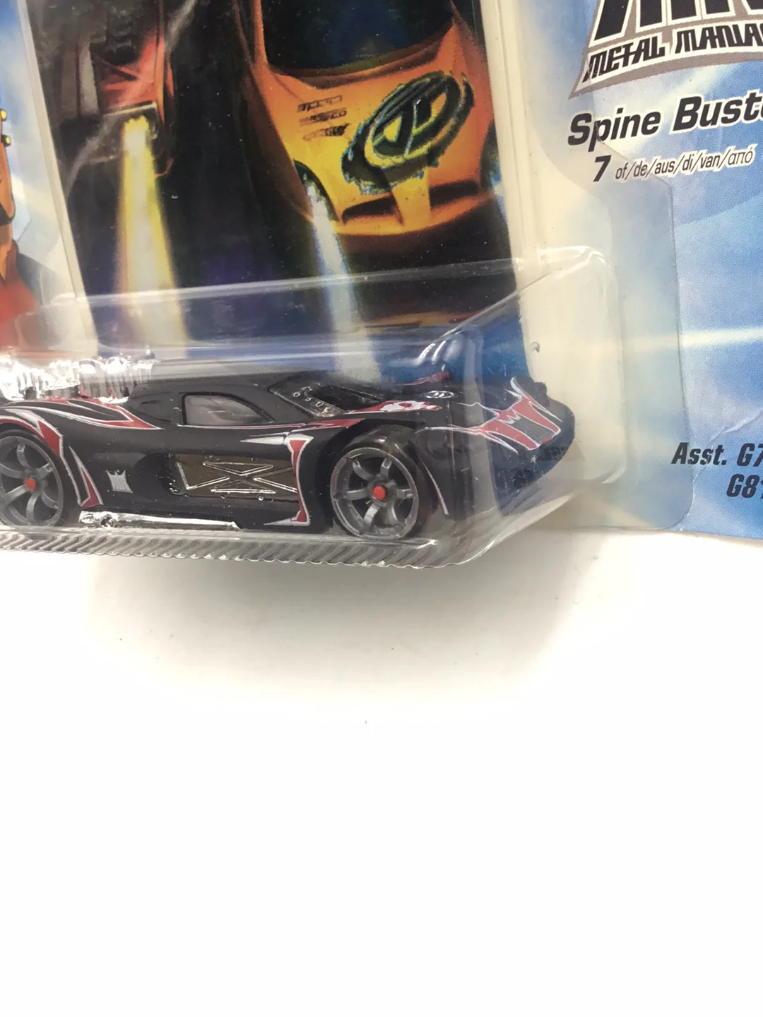 Hot wheels Acceleracers Metal Maniacs Spine Buster 7 of 9 CM6 Wheels (Bad card) - Image 4
