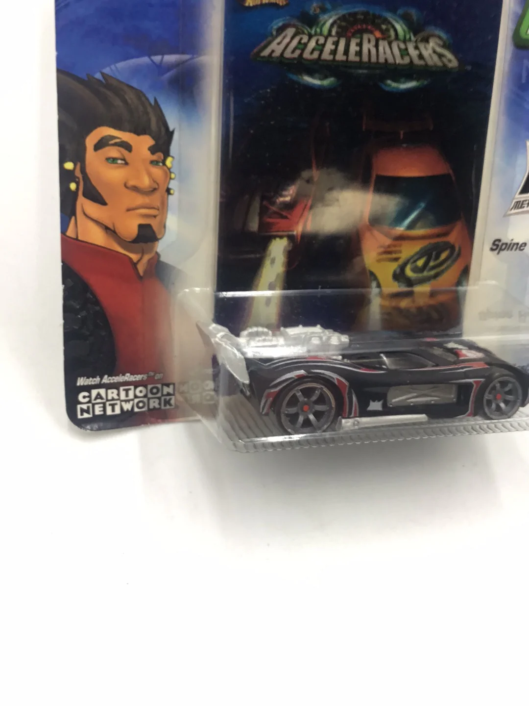Hot wheels Acceleracers Metal Maniacs Spine Buster 7 of 9 CM6 Wheels Grey variant (Bad card) - Image 3