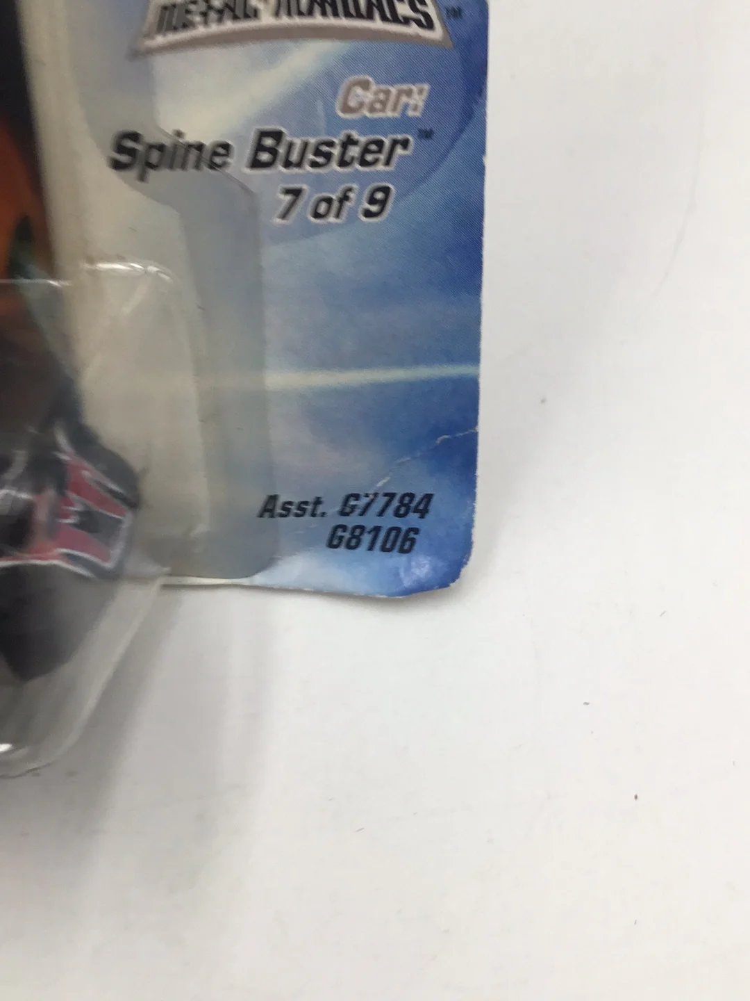 Hot wheels Acceleracers Metal Maniacs Spine Buster 7 of 9 CM6 Wheels Grey variant (Bad card) - Image 8