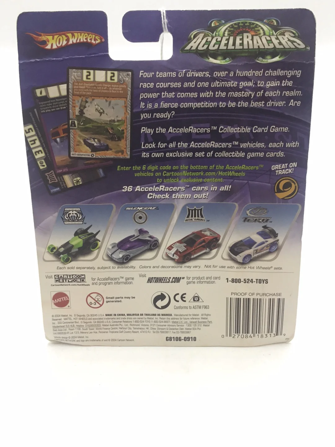 Hot wheels Acceleracers Metal Maniacs Spine Buster 7 of 9 CM6 Wheels Grey variant (Bad card) - Image 9