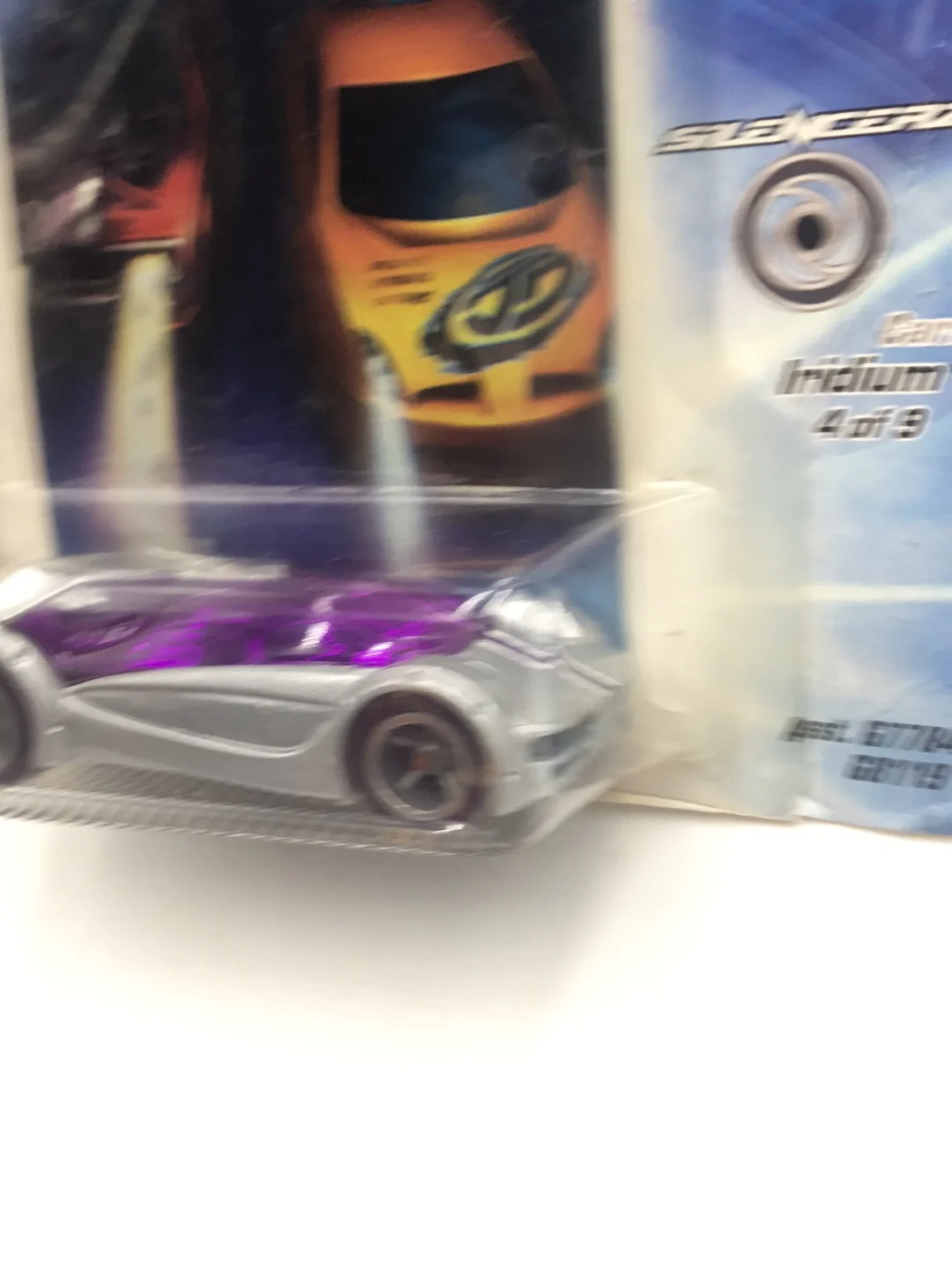 Hot wheels Acceleracers Silencerz Iridium 4 of 9 US card CM 5 Wheels (Bad Card) - Image 4