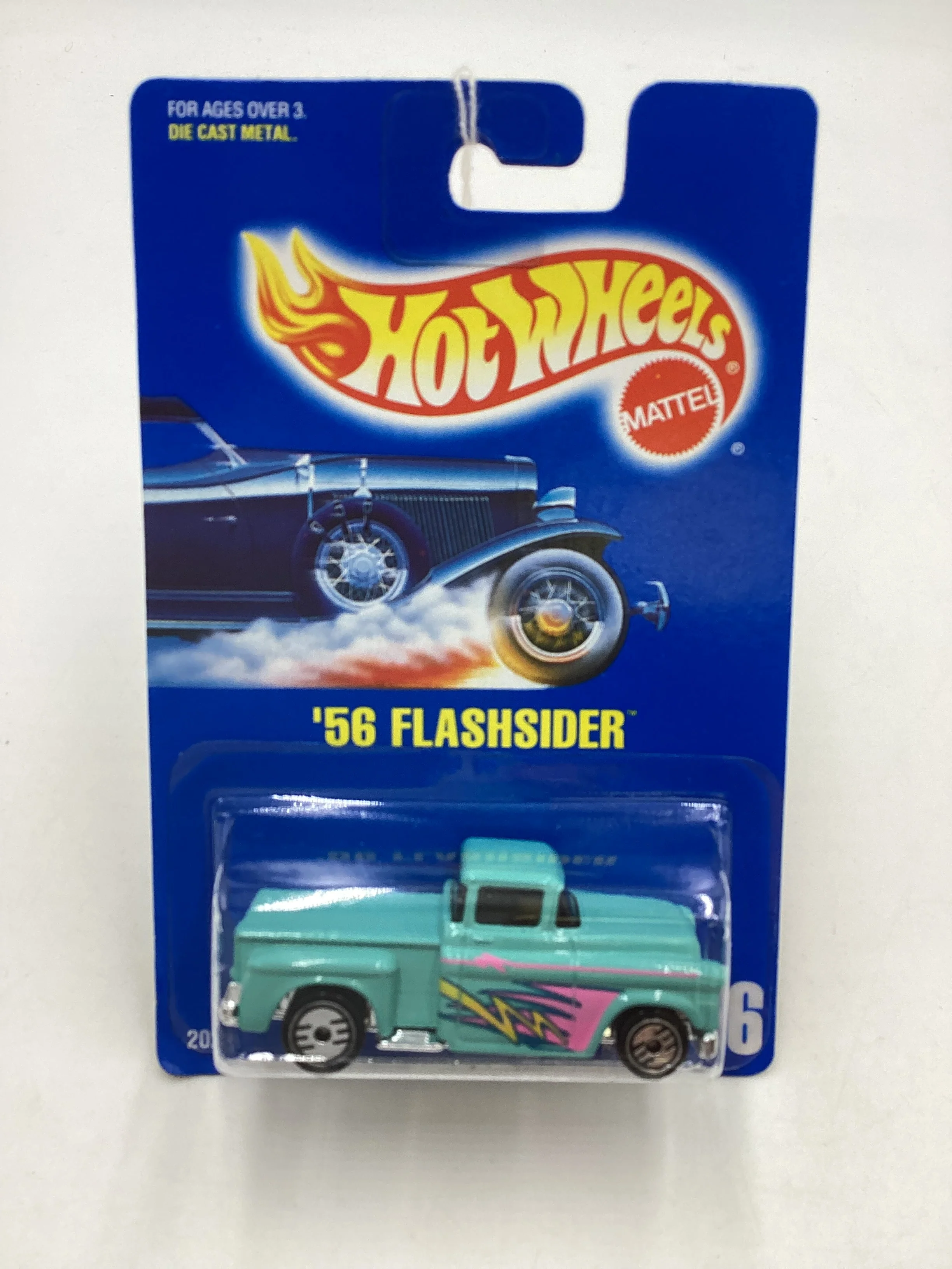 Hot Wheels Blue Card Collector No. 136 56 Flashsider Light Blue UH Chrome Wheels - Image 2