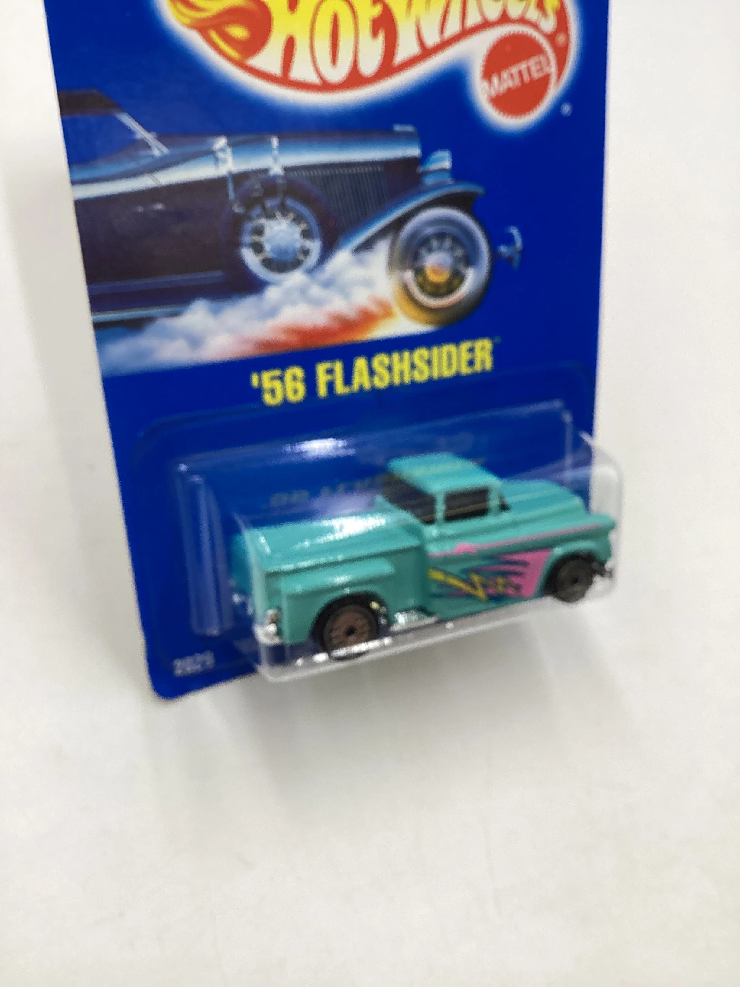 Hot Wheels Blue Card Collector No. 136 56 Flashsider Light Blue UH Chrome Wheels - Image 5