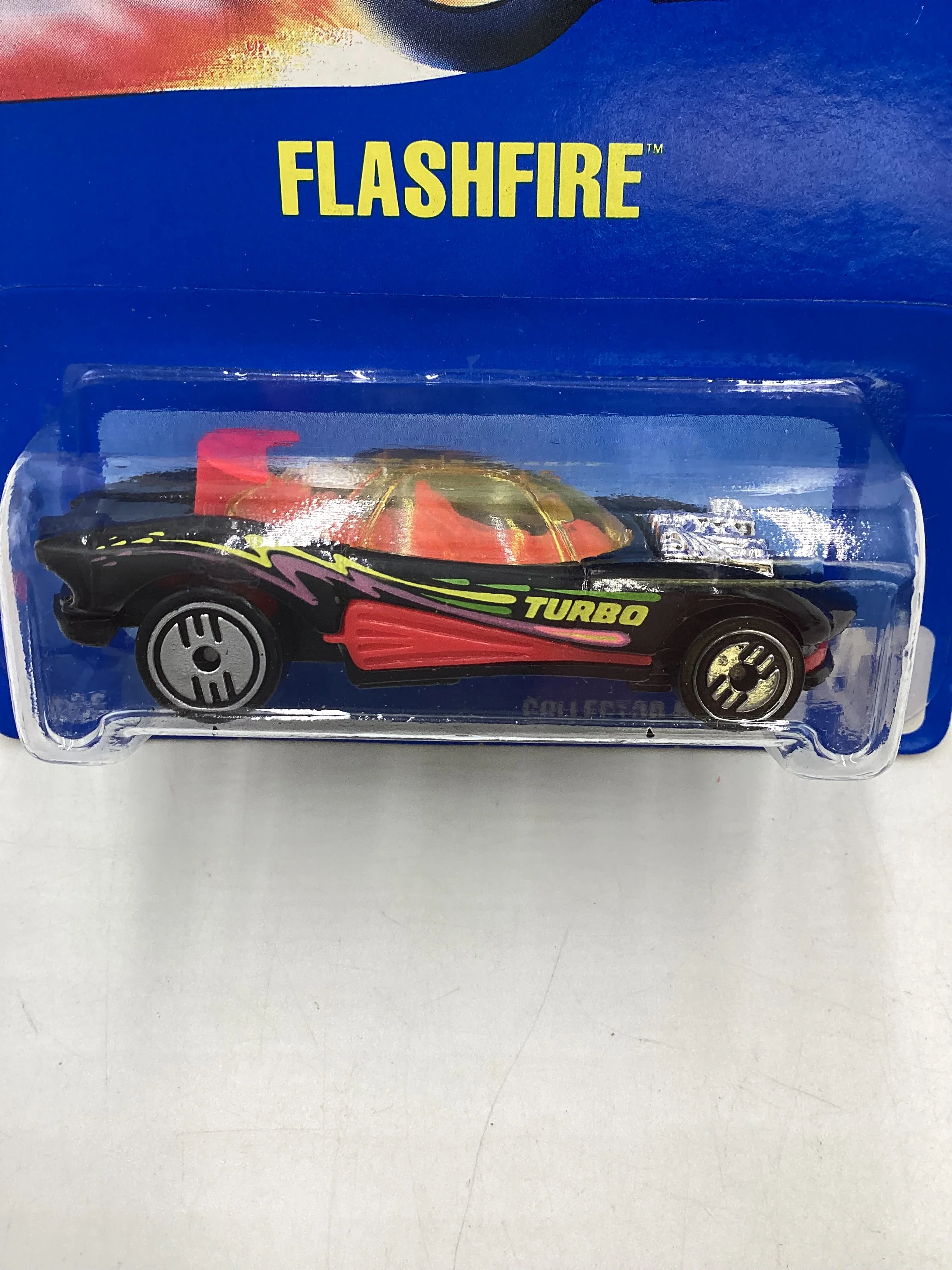 Hot Wheels Blue Card Collector No. 140 Flashfire Black UH Chrome Wheels 240G - Image 3