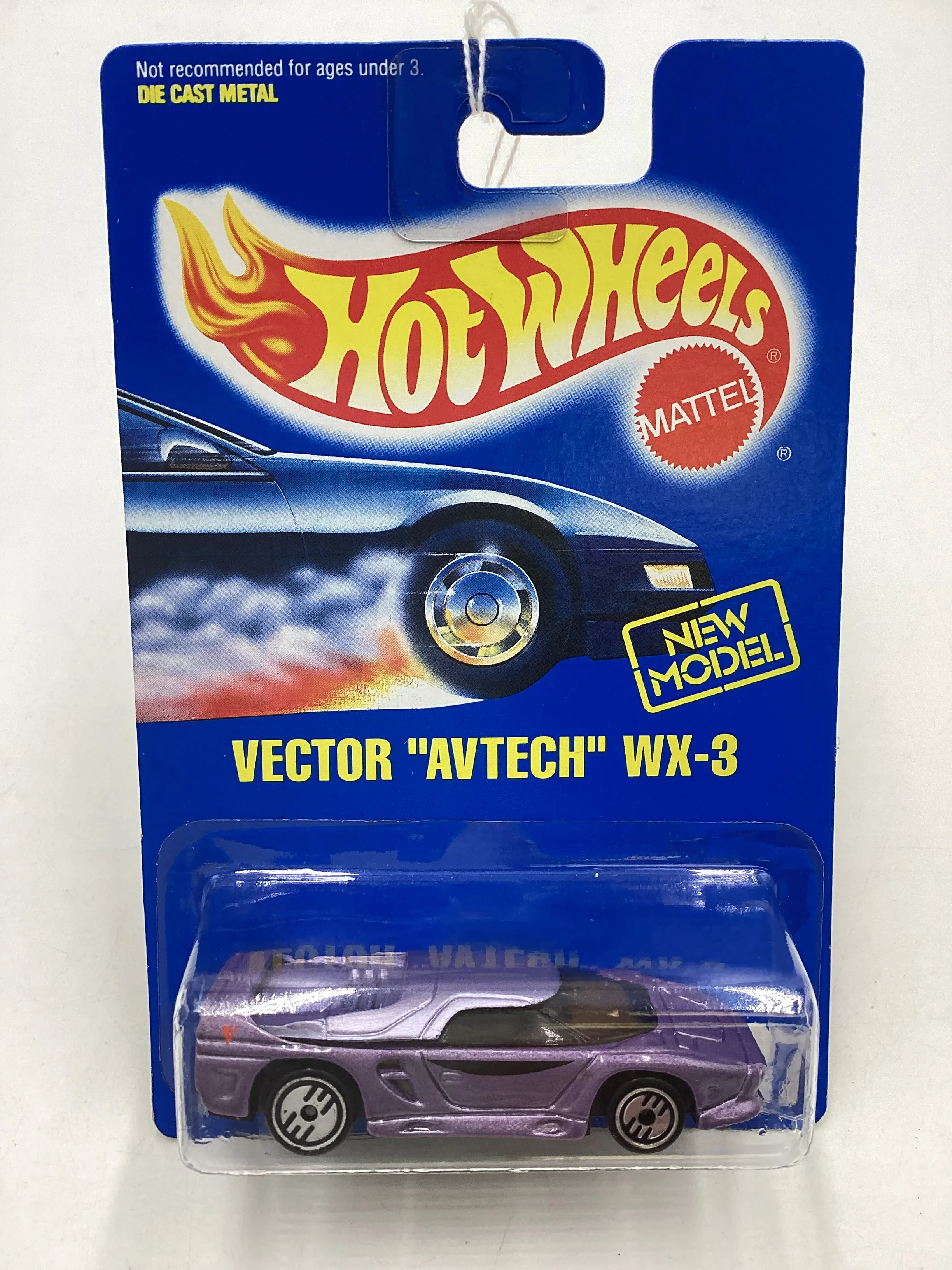 Hot Wheels Blue Card Collector No. 207 Vector Avtech WX-3 Purple UH Chrome Wheels - Image 2
