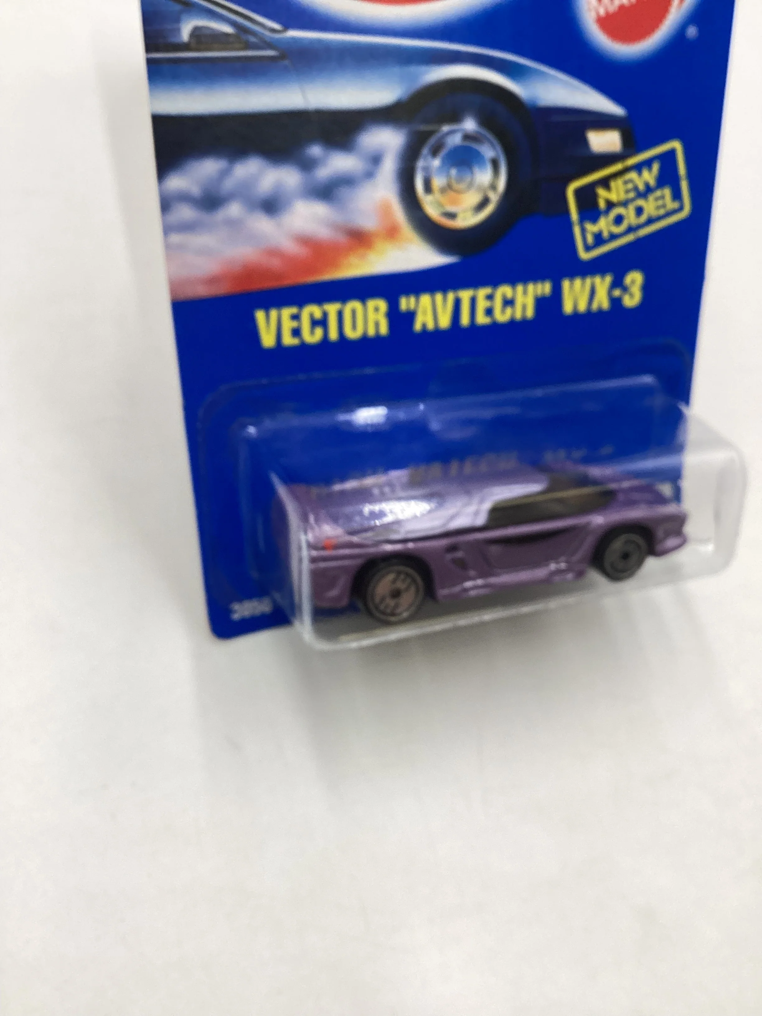 Hot Wheels Blue Card Collector No. 207 Vector Avtech WX-3 Purple UH Chrome Wheels - Image 5
