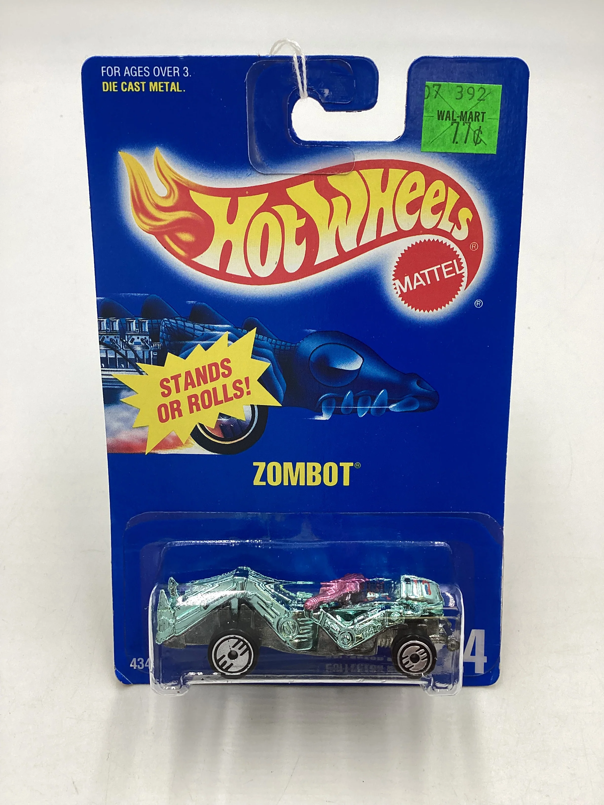 Hot Wheels Blue Card Collector No. 224 Zombot Light Blue UH Chrome Wheels 240G - Image 2