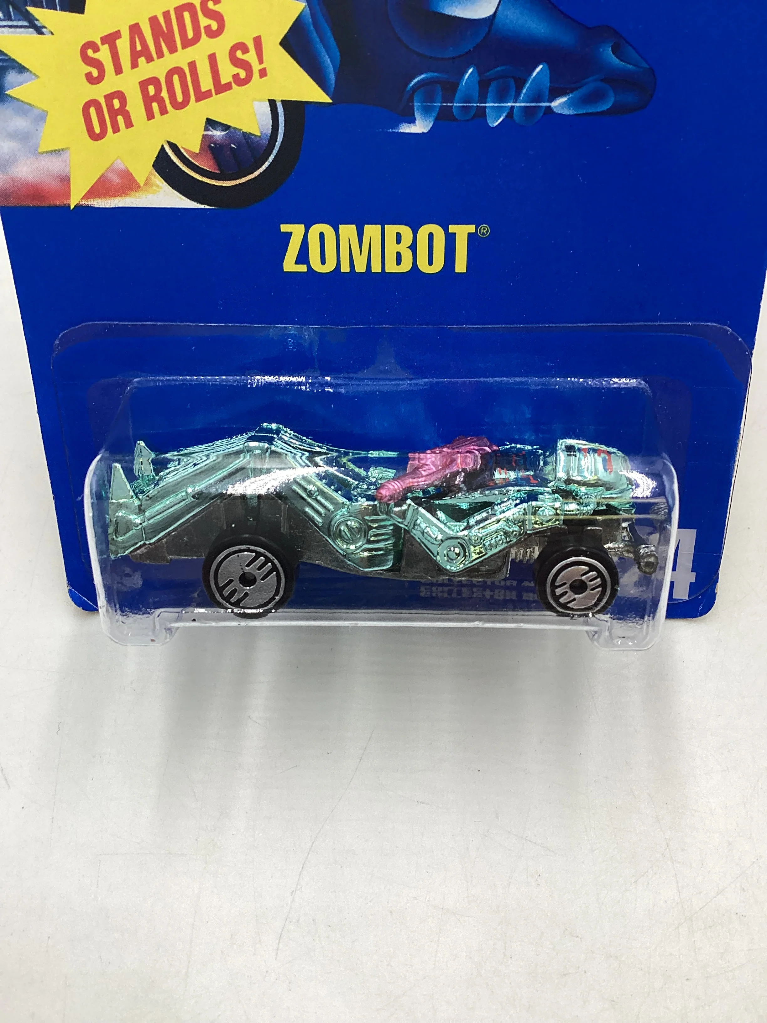 Hot Wheels Blue Card Collector No. 224 Zombot Light Blue UH Chrome Wheels 240G - Image 3