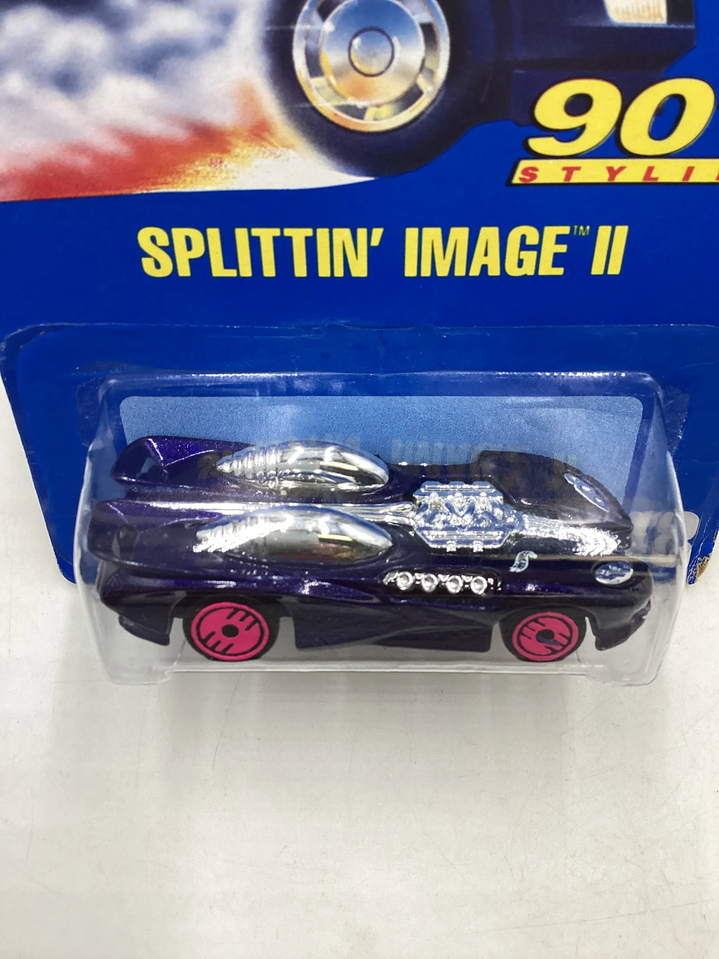 Hot Wheels Blue Card Collector No. 248 Splittin Image II Blue UHPK Wheels / Chrome window 238H - Image 6