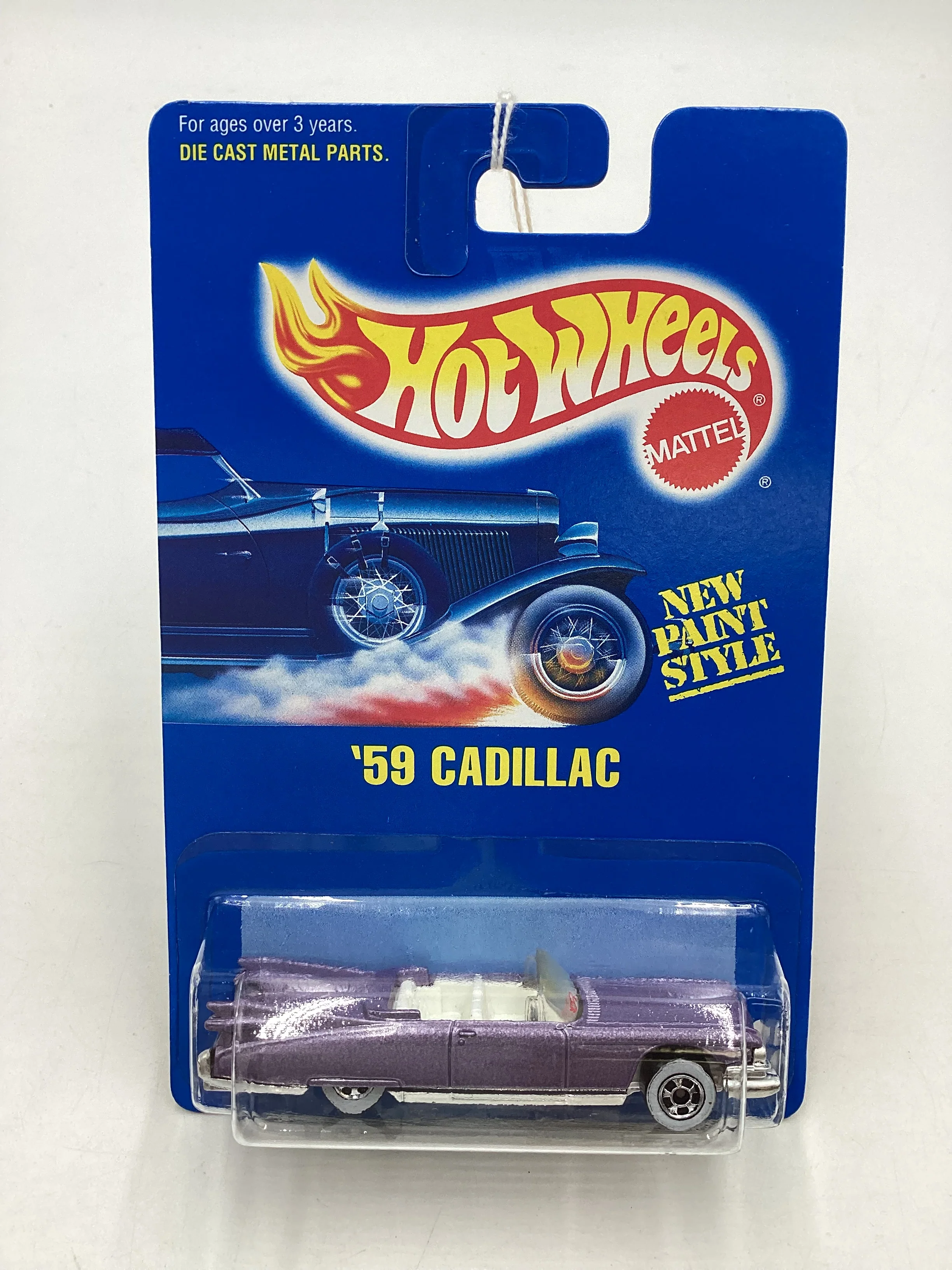 Hot Wheels Blue Card Collector No. 266 59 Cadillac Purple WW Wheels 239F - Image 2