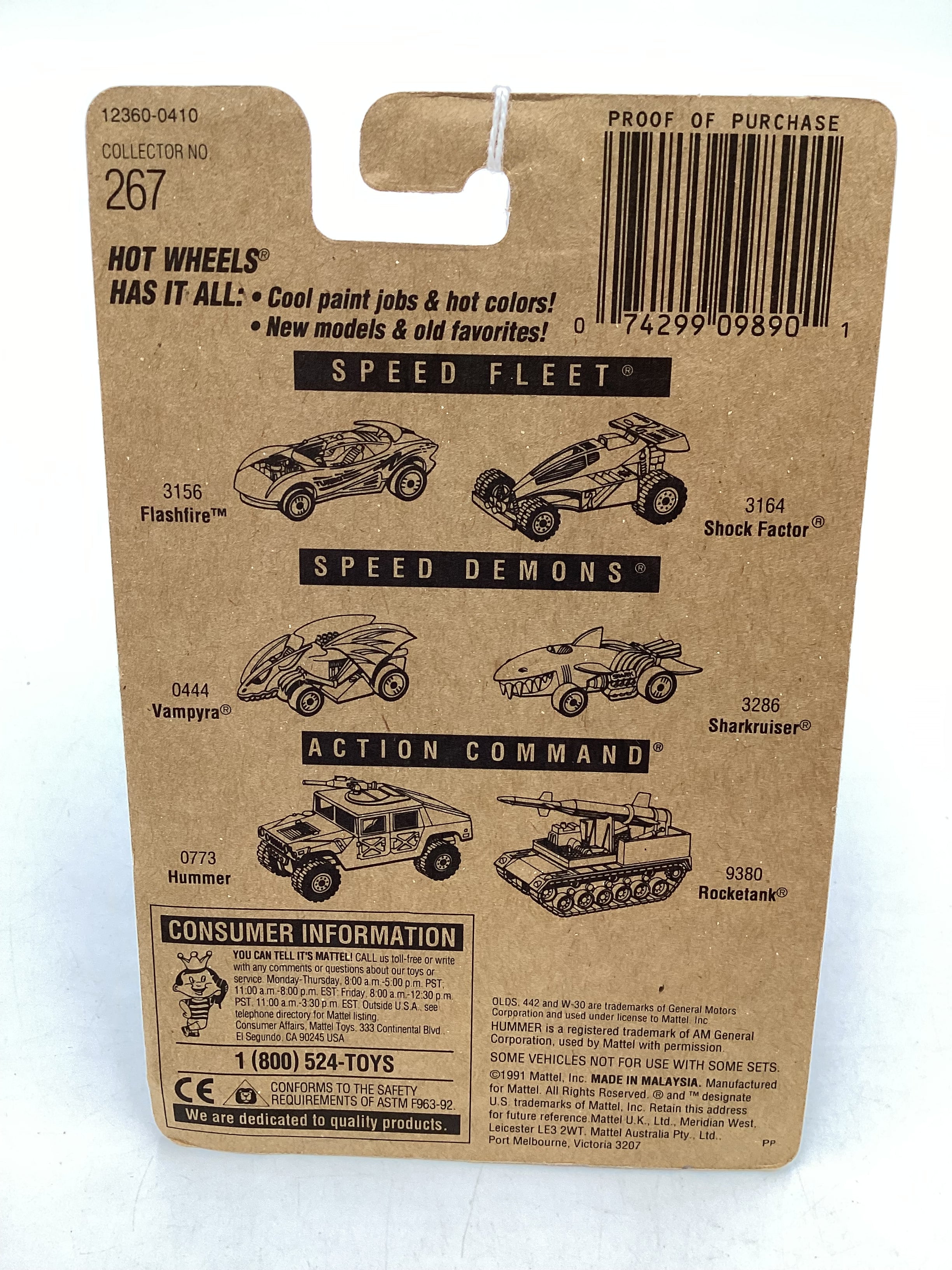 Hot Wheels Blue Card Collector No. 267 Olds 442 W-30 Yellow BW Wheels 239G - Image 7