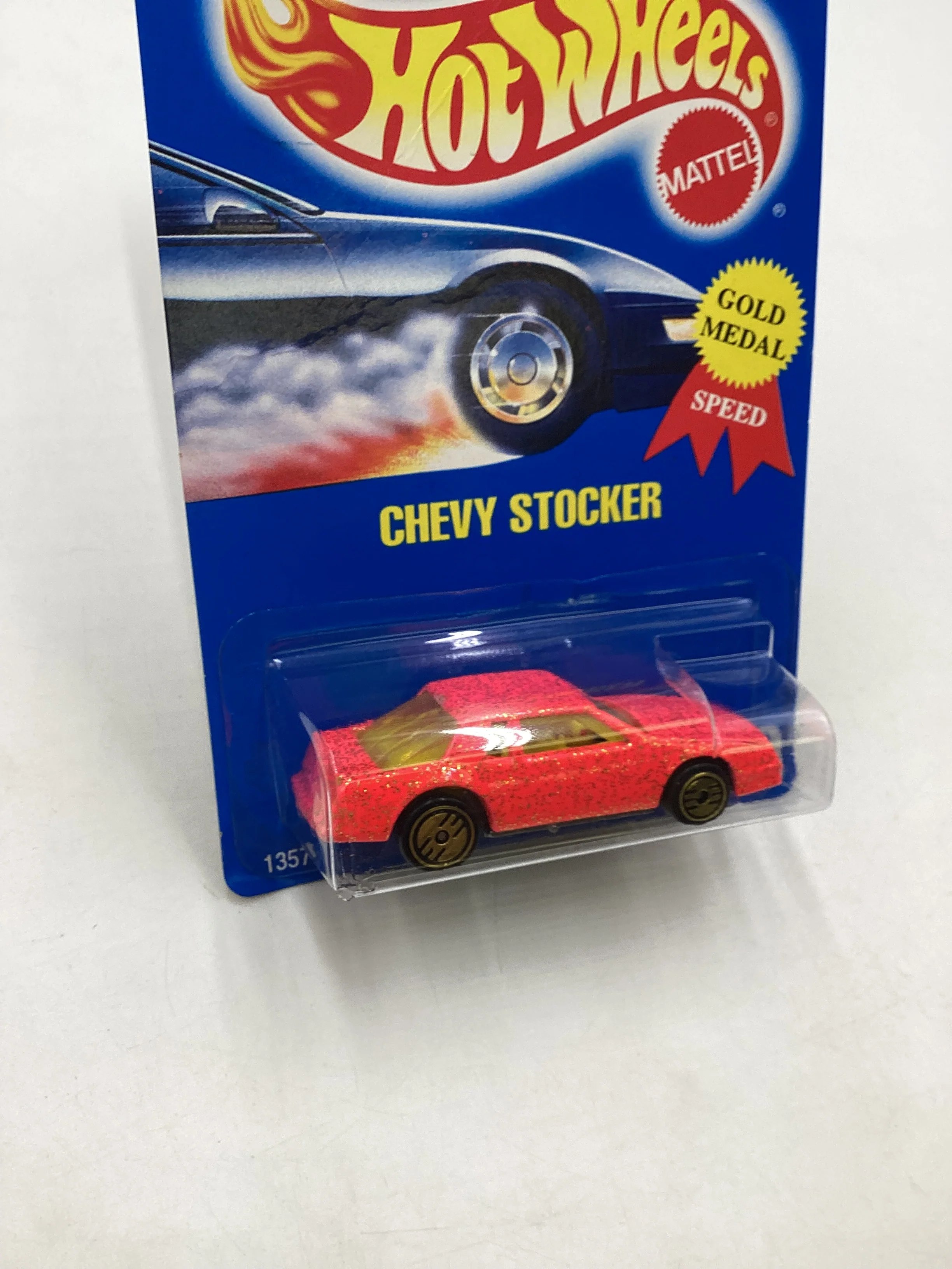 Hot Wheels Blue Card Collector No. 270 Chevy Stocker Pink UH Gold Wheels 240A - Image 5