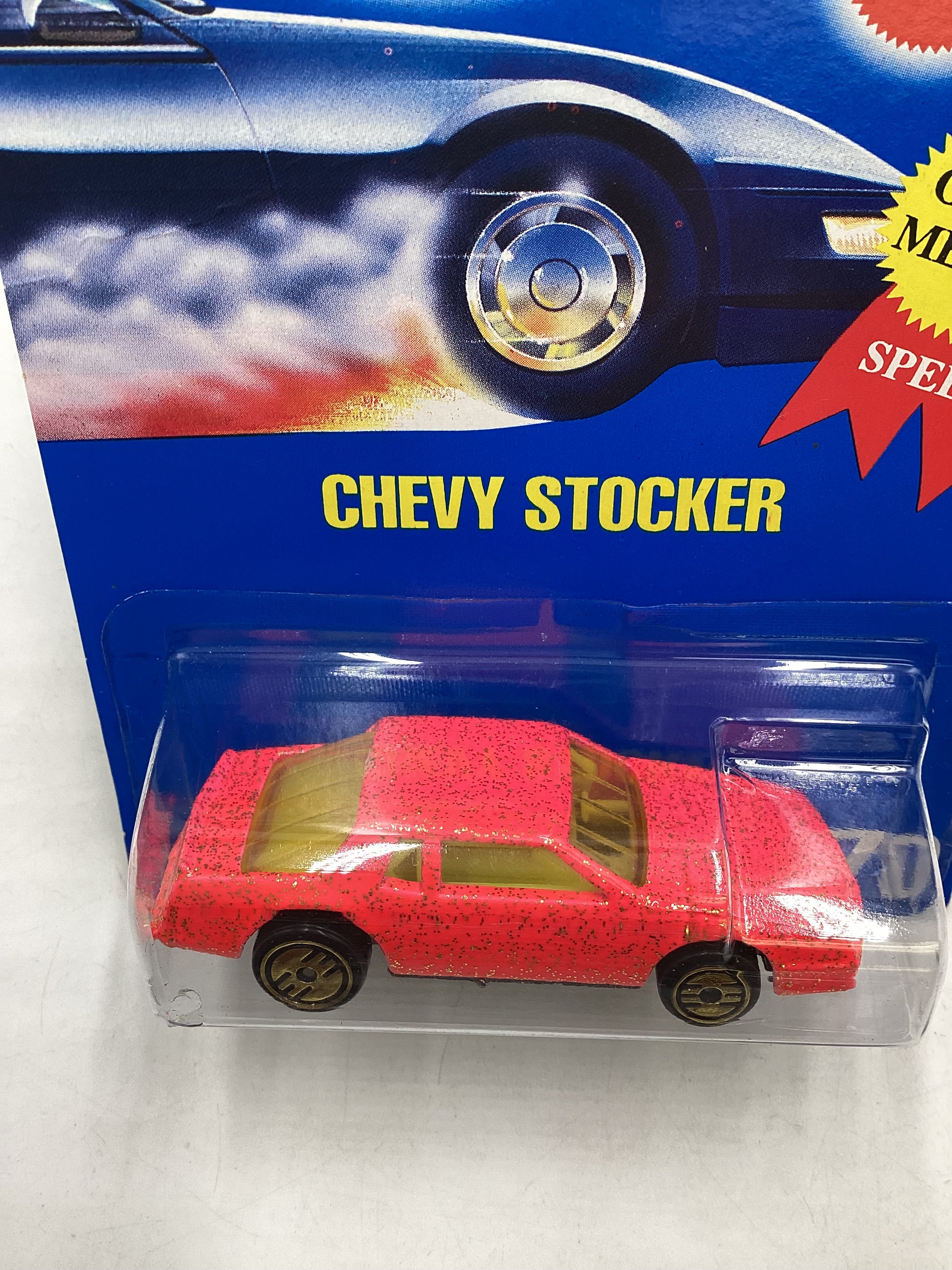 Hot Wheels Blue Card Collector No. 270 Chevy Stocker Pink UH Gold Wheels 240A - Image 6