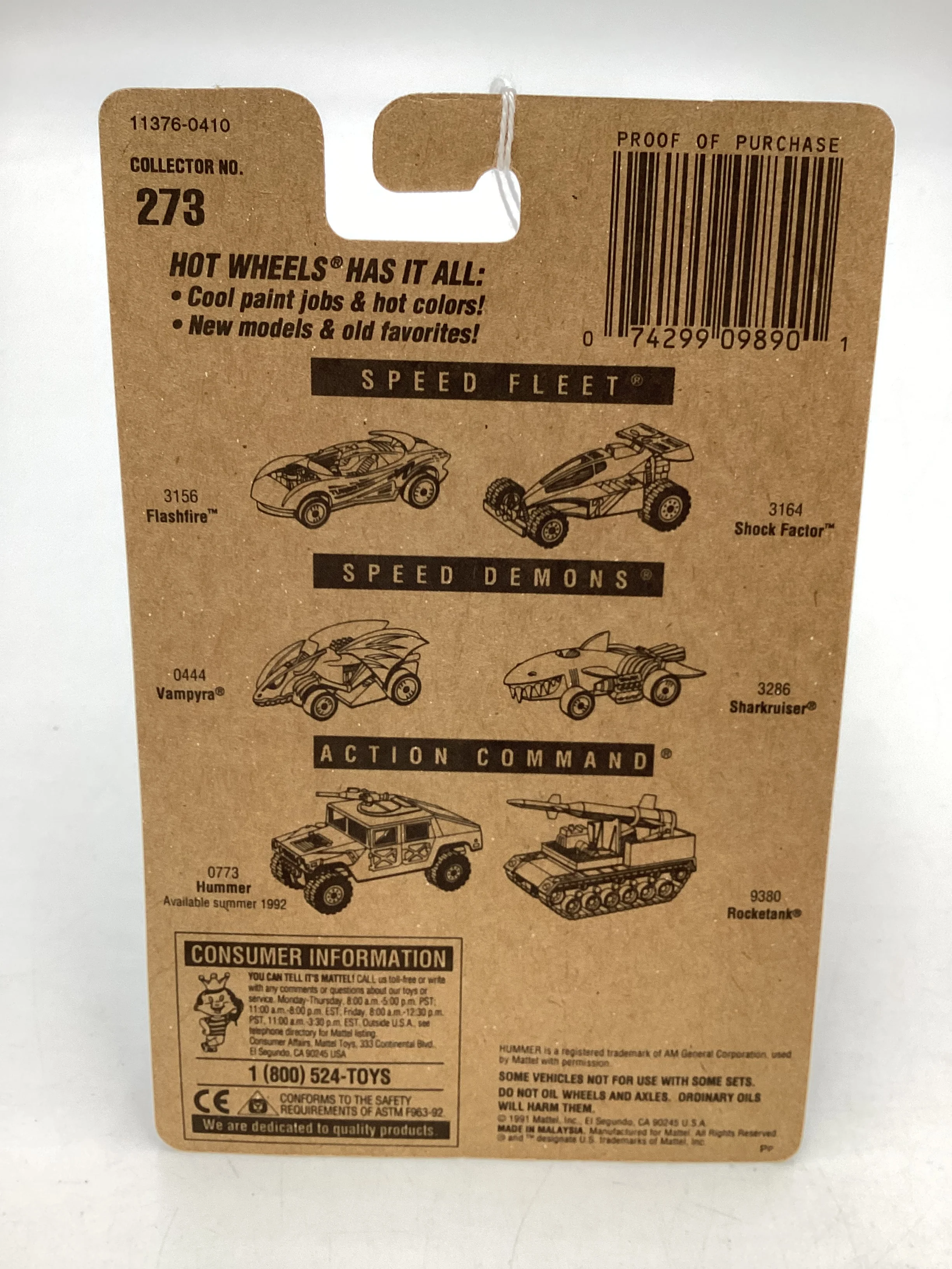 Hot Wheels Blue Card Collector No. 273 Tail Gunner White CT White Wheels 239A - Image 7