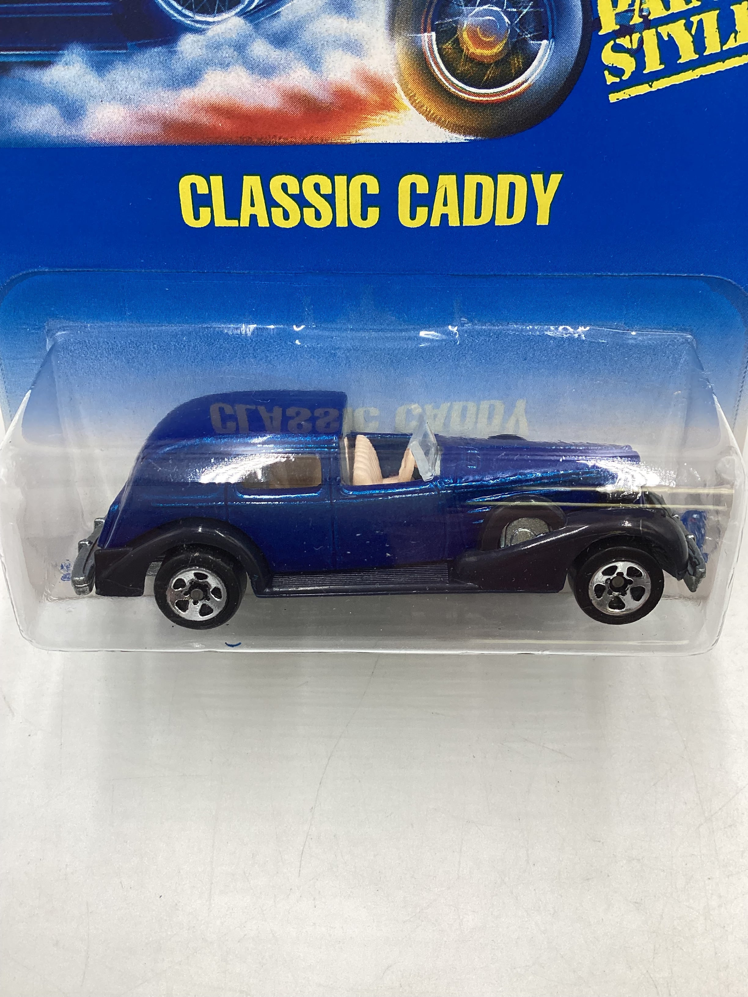 Hot Wheels Blue Card Collector No. 44 Classic Caddy Blue 5SP Wheels 238H - Image 3