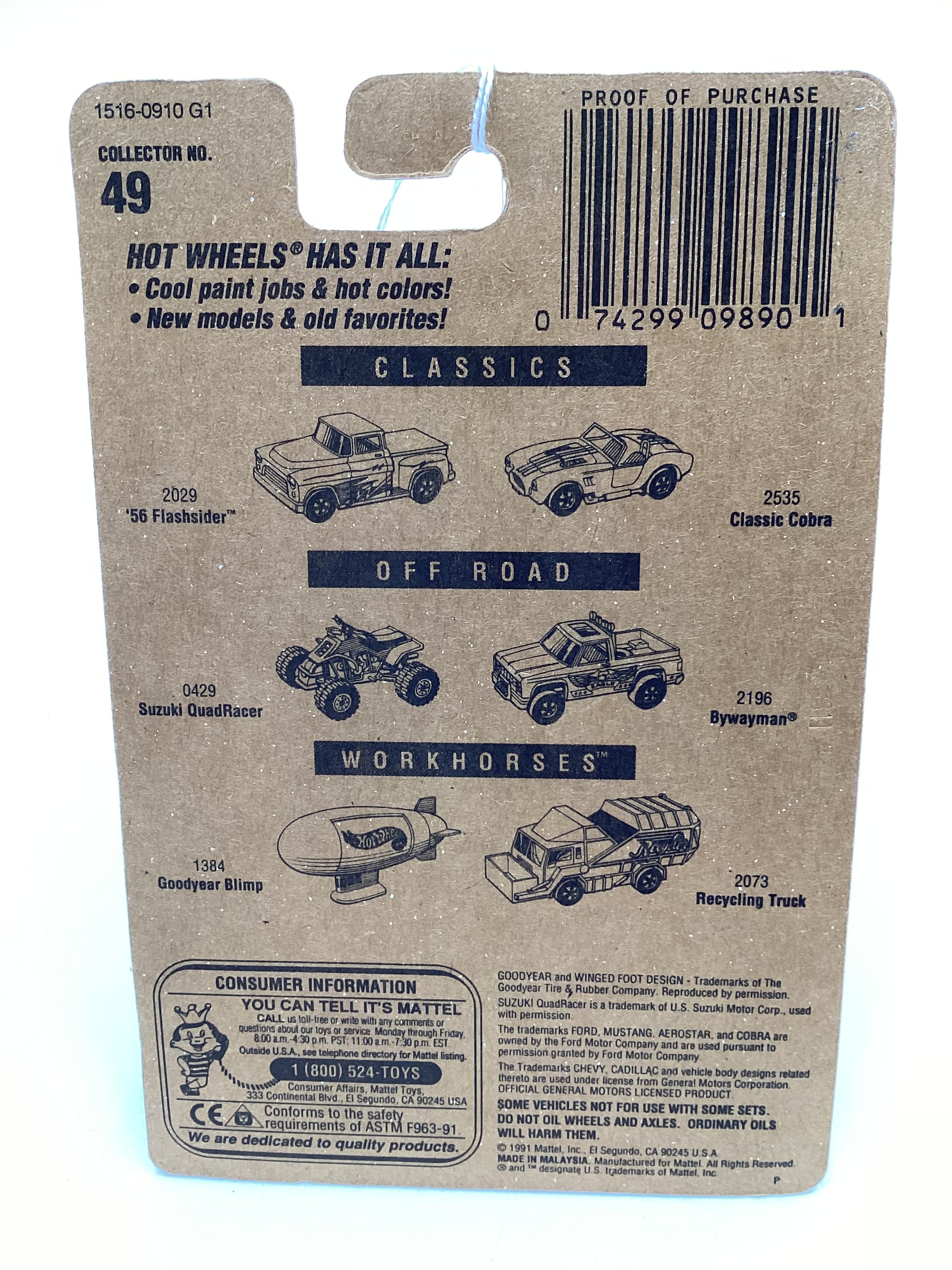 Hot Wheels Blue Card Collector No. 49 Gulch Stepper Red CT Wheels 239D - Image 7