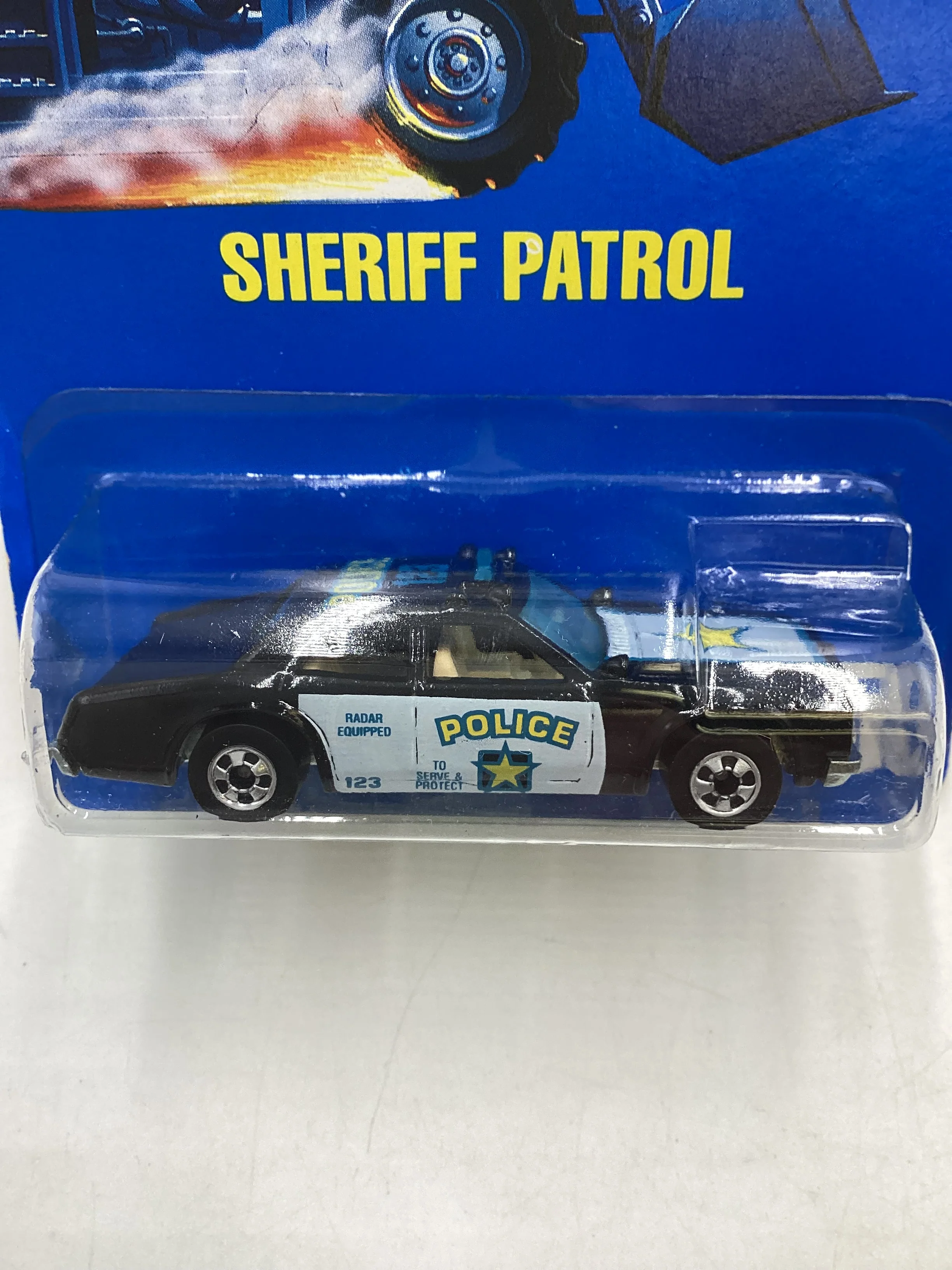 Hot Wheels Blue Card Collector No. 59 Sheriff Patrol Black BW Wheels 239D - Image 3
