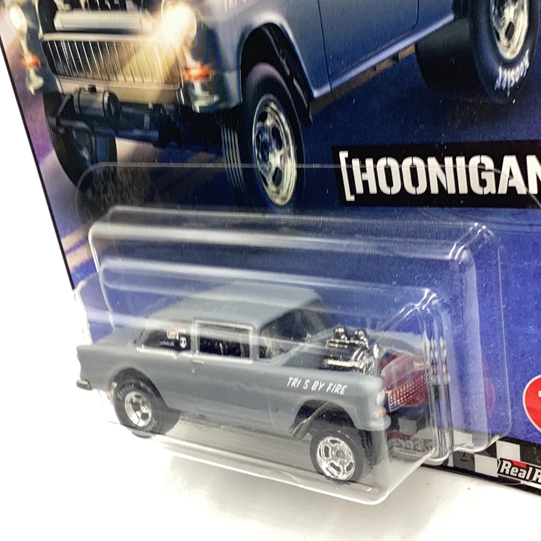 Hot Wheels Boulevard #11 55 Chevy Bel Air gasser Hoonigan chrome grill/ bumper D2 - Image 5