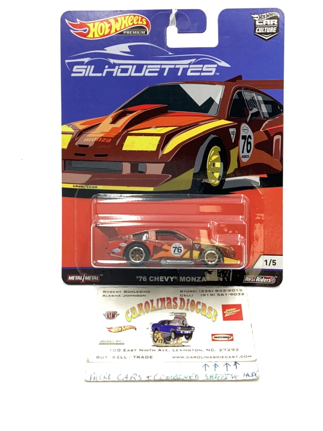 Hot wheels car culture silhouettes #1 76 Chevy Monza 244D