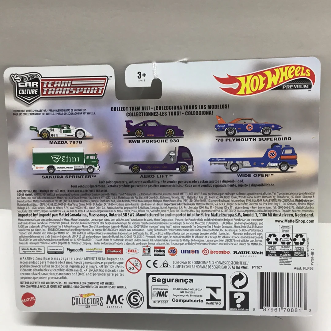 Hot wheels car culture team transport #18 70 Plymouth superbird wide open 282B - Image 3