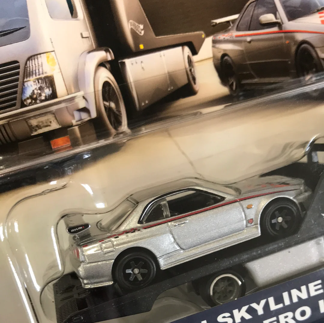 Hot wheels car culture team transport #12 Nissan skyline GT-R r34 Aero Lift W/Protector - Image 2