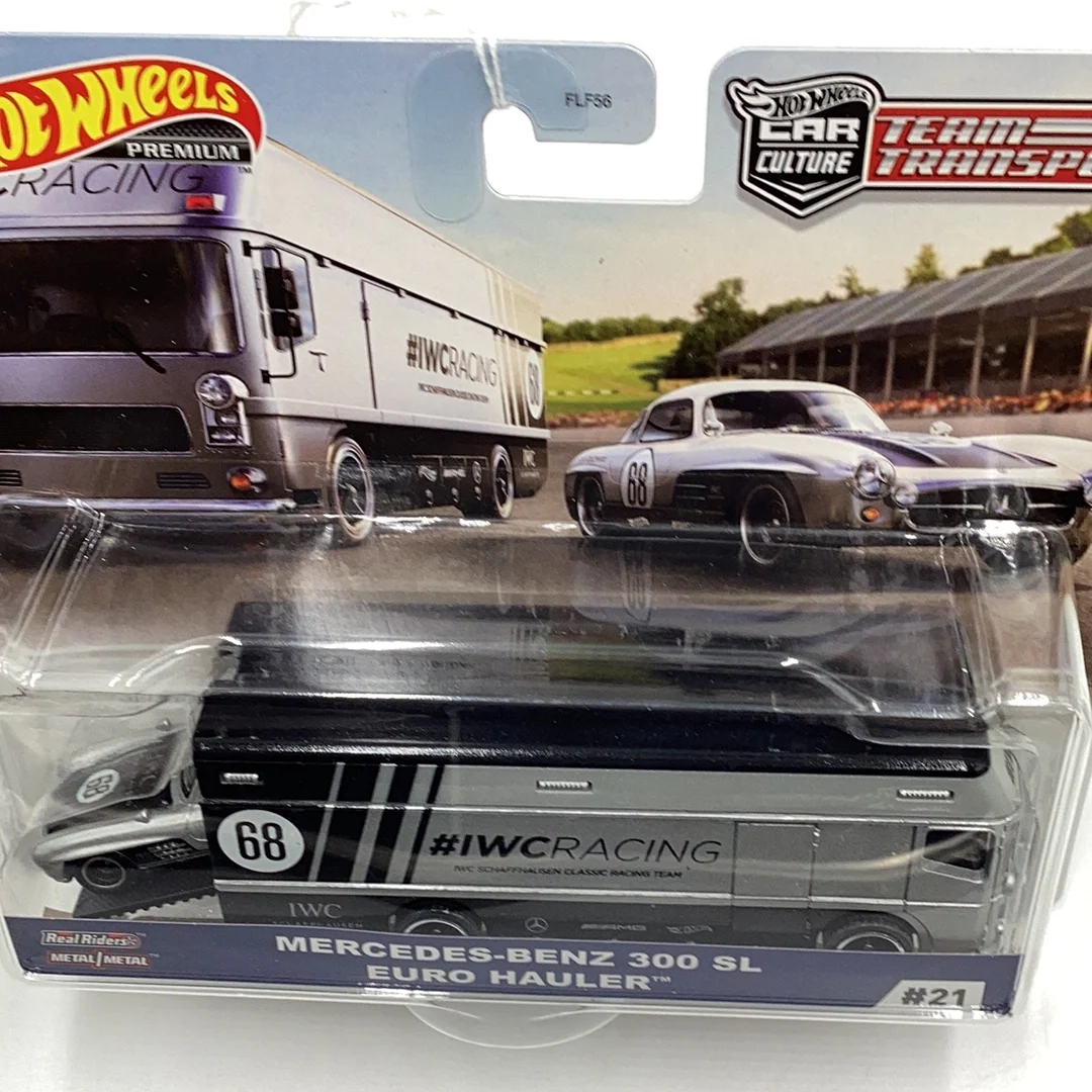 Hot wheels car culture team transport #21 Mercedes Benz 300 SL euro hauler 281C - Image 7