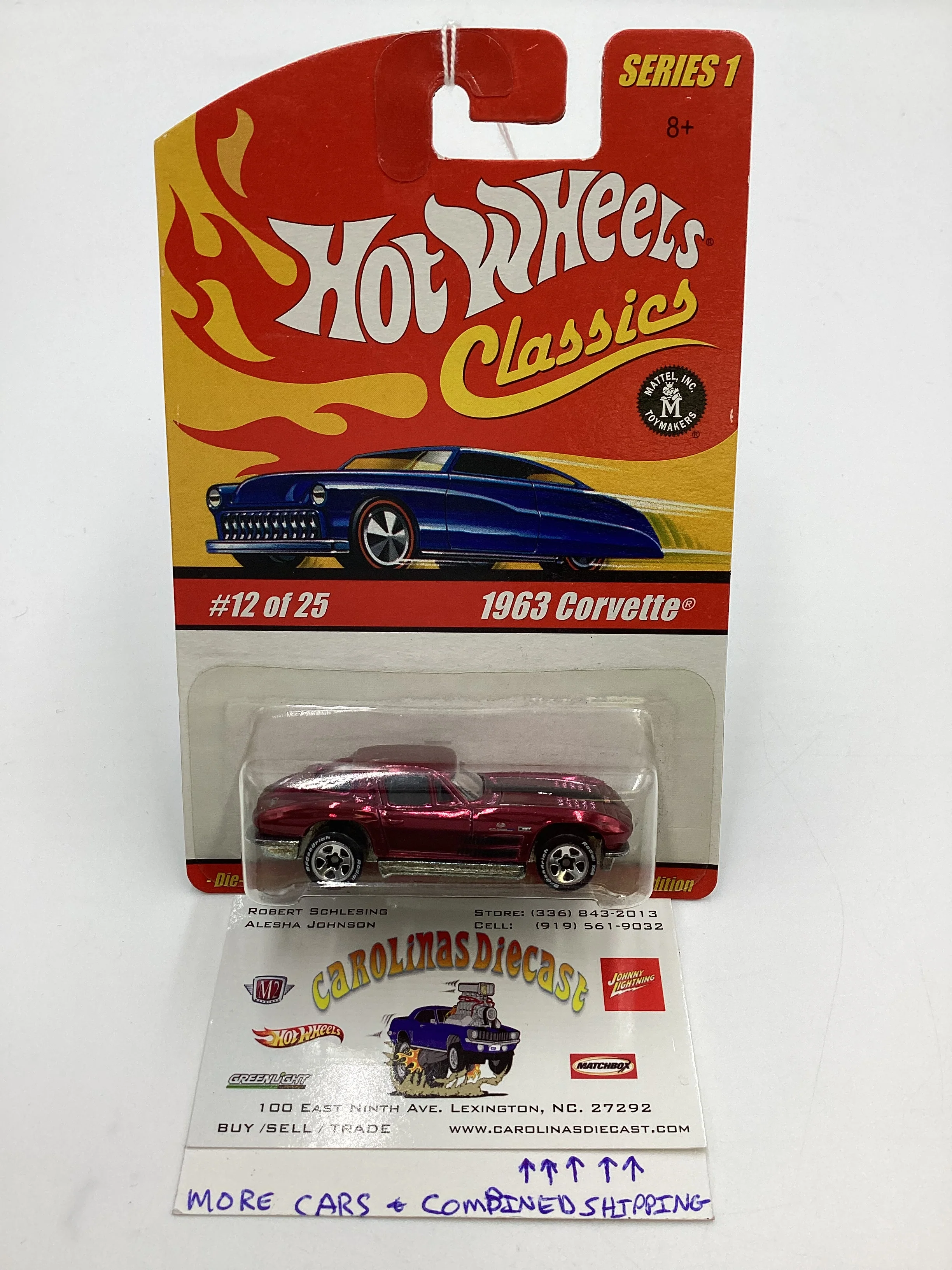 Hot Wheels Classics Series 1 #12 1963 Corvette Magenta SR