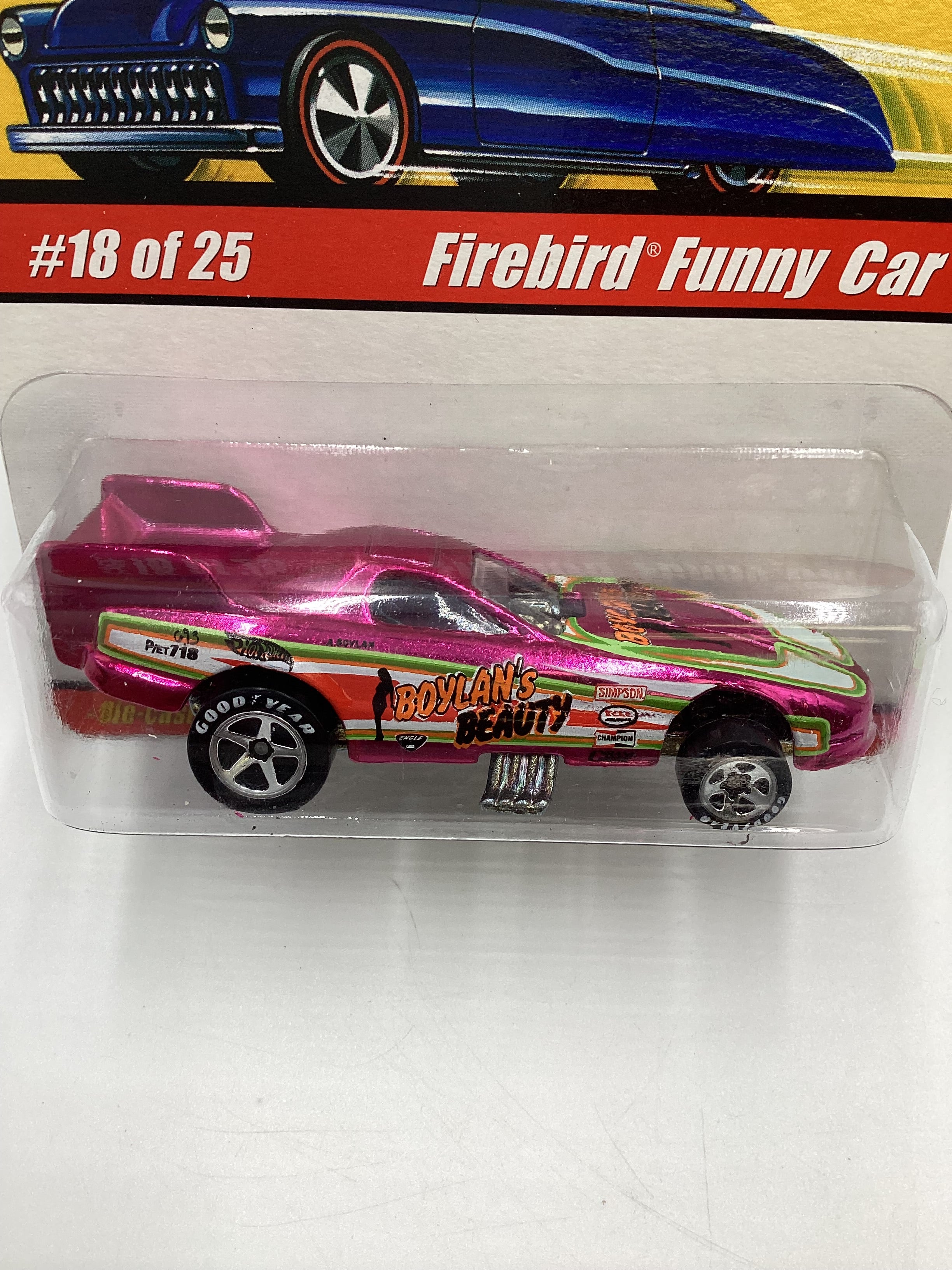 Hot Wheels Classics Series 1 #18 Firebird Funny Car Pink SR - Image 3