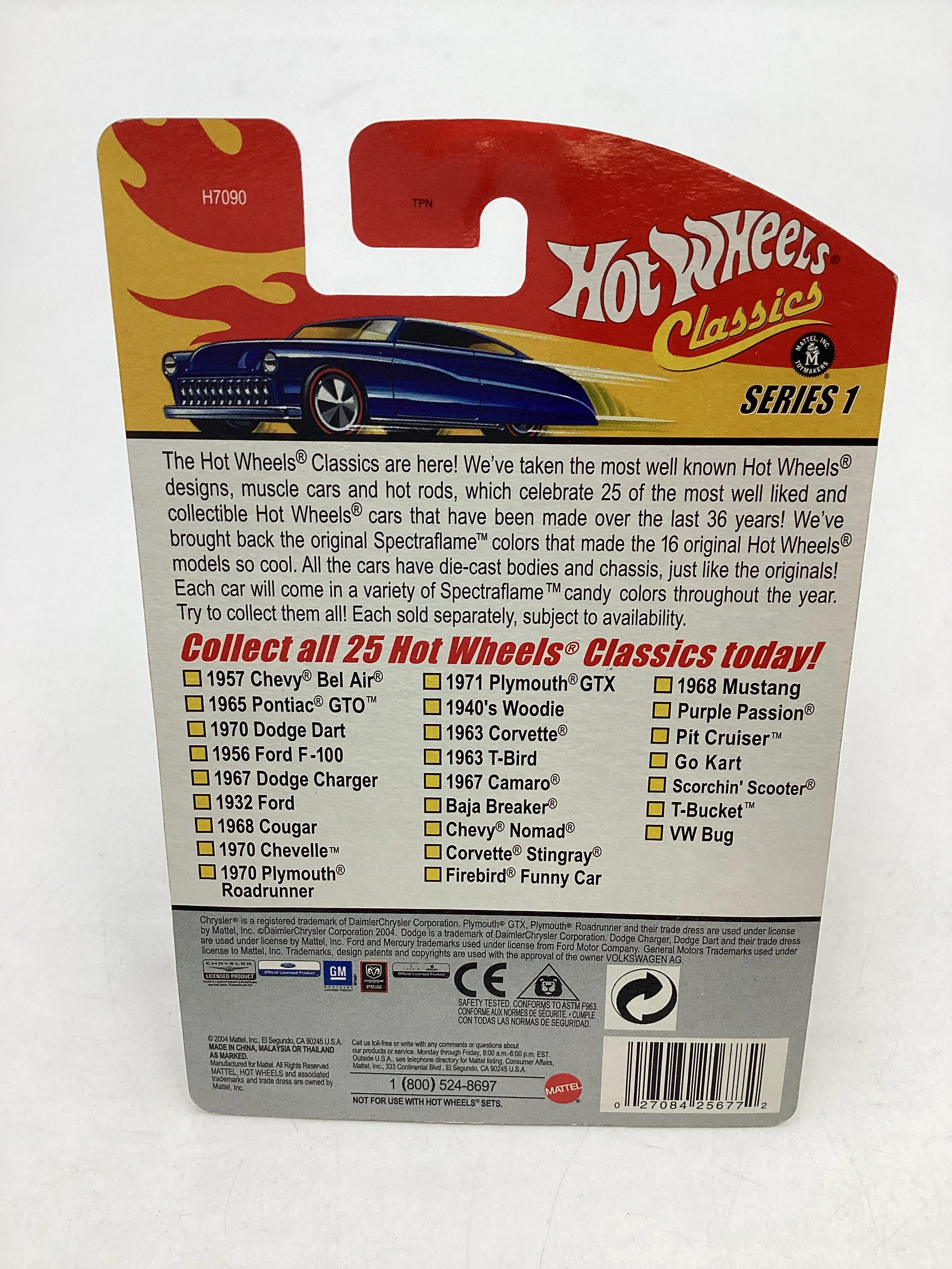 Hot wheels Classics series 1 #25 VW Bug Blue Rare Black Interior - Image 7